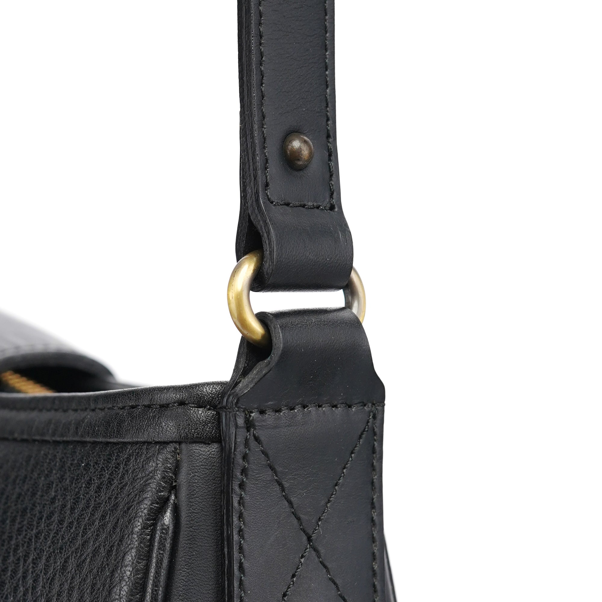 Black Leather C Shoulder Bag