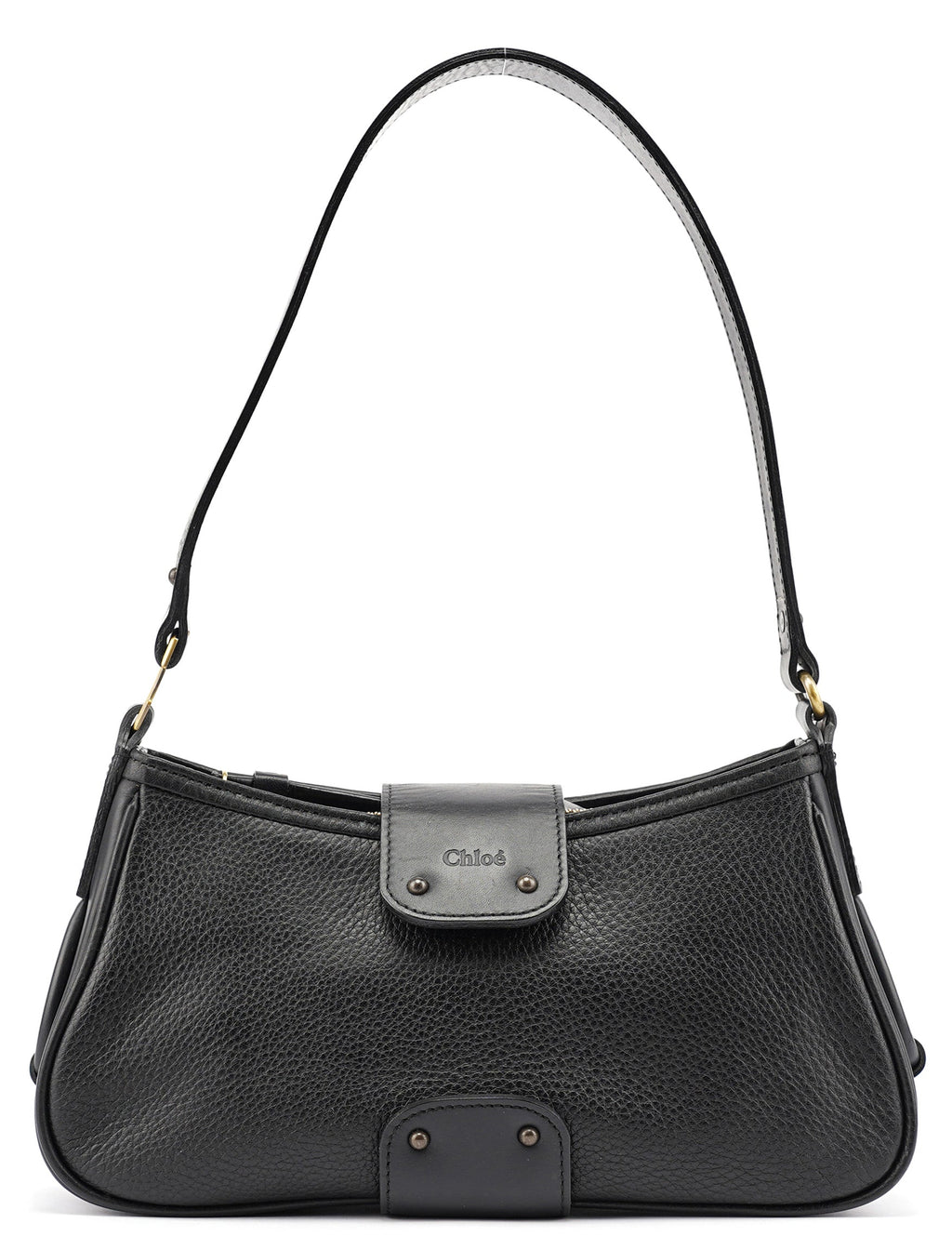Black Leather C Shoulder Bag