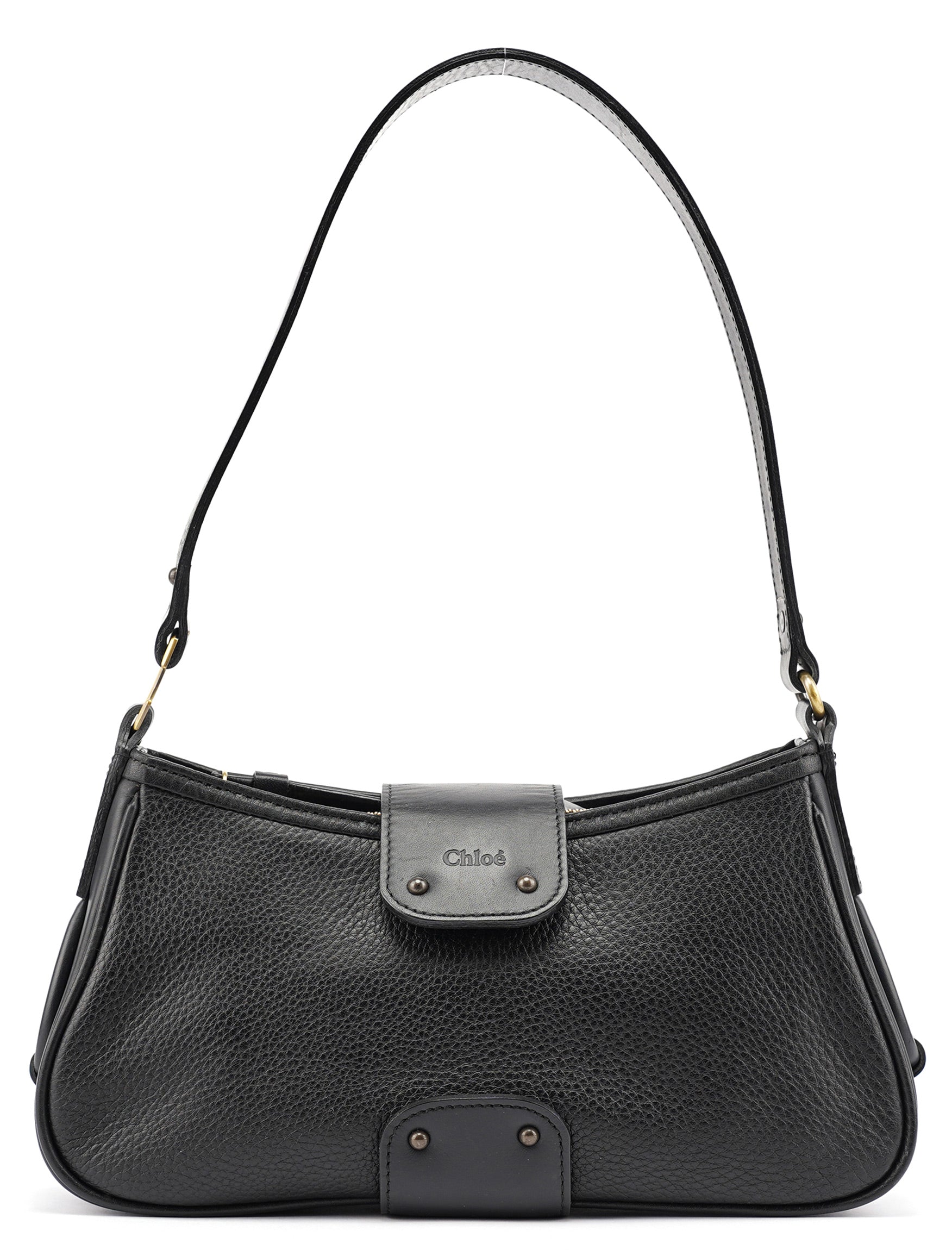 Black Leather C Shoulder Bag