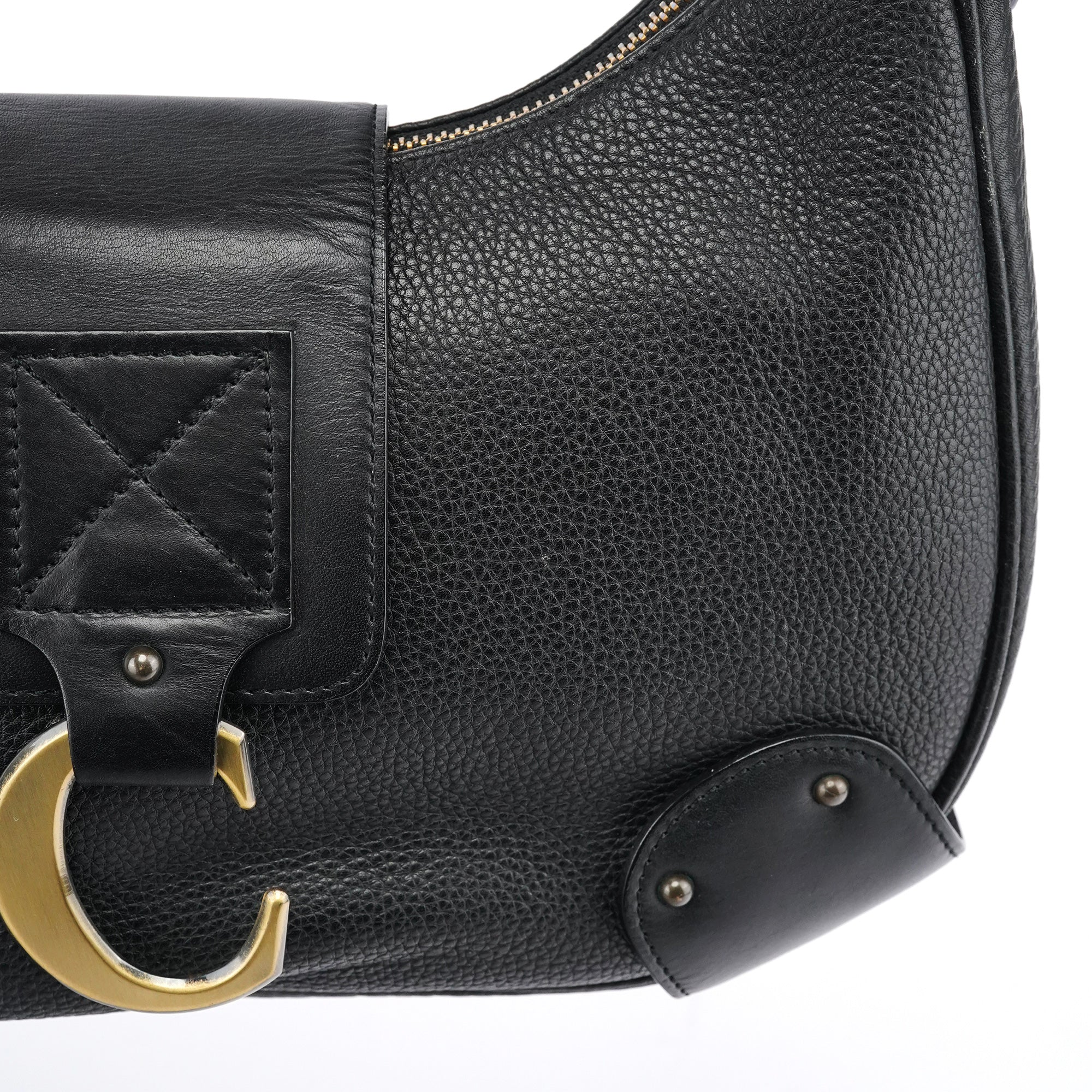 Black Leather C Shoulder Bag