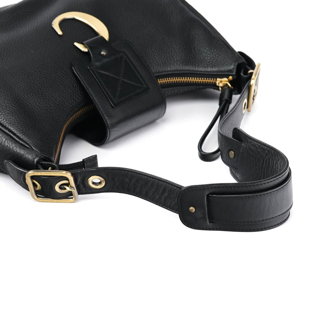 Black Leather C Shoulder Bag