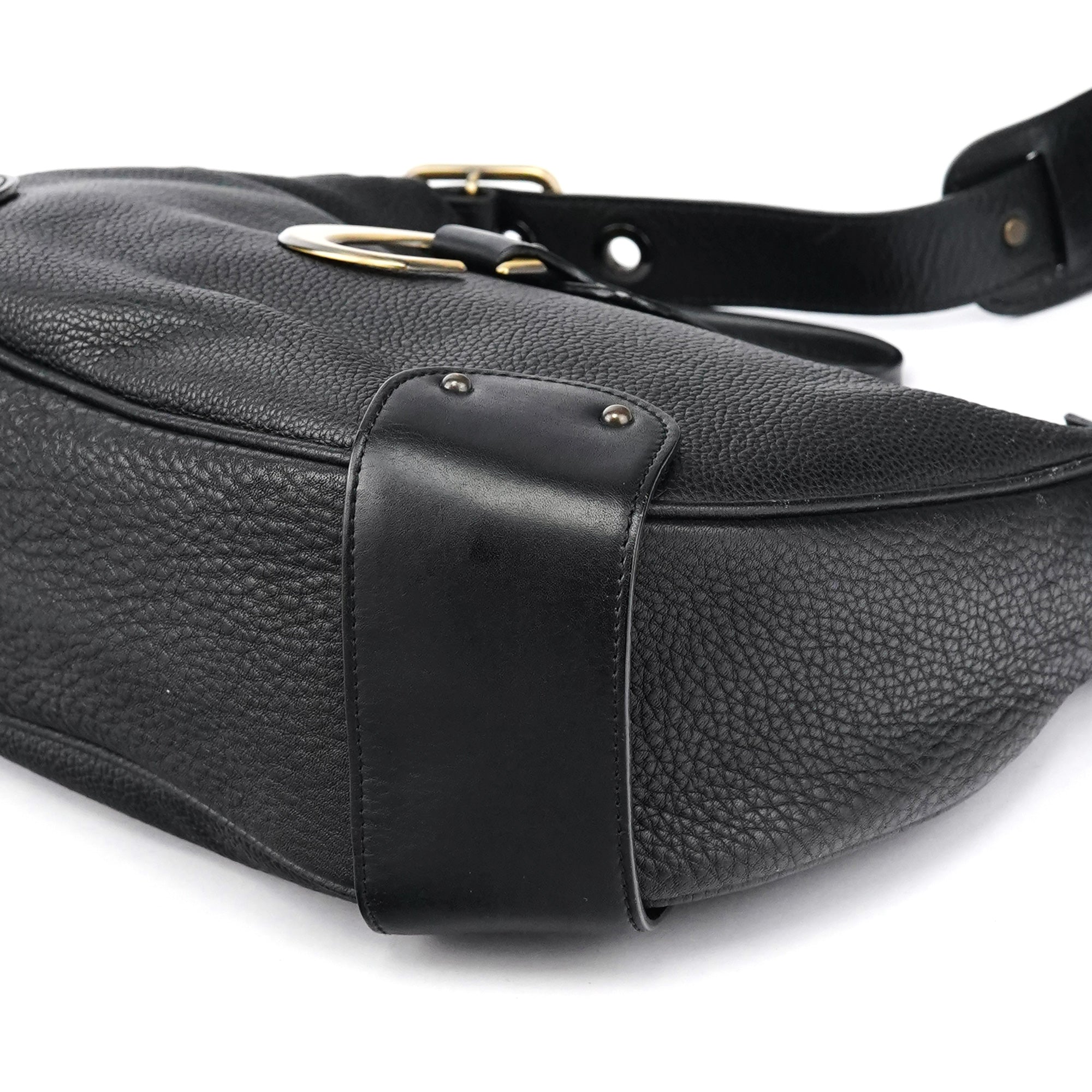 Black Leather C Shoulder Bag