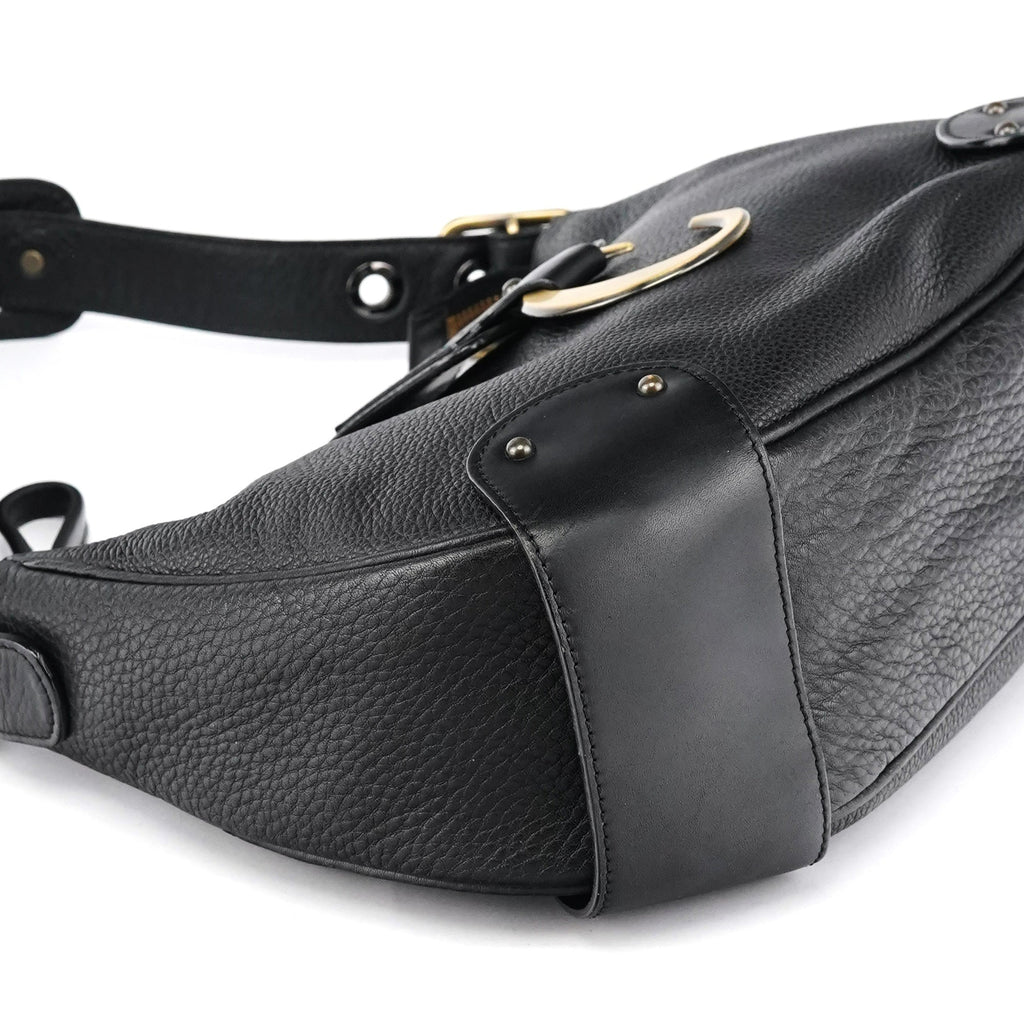 Black Leather C Shoulder Bag