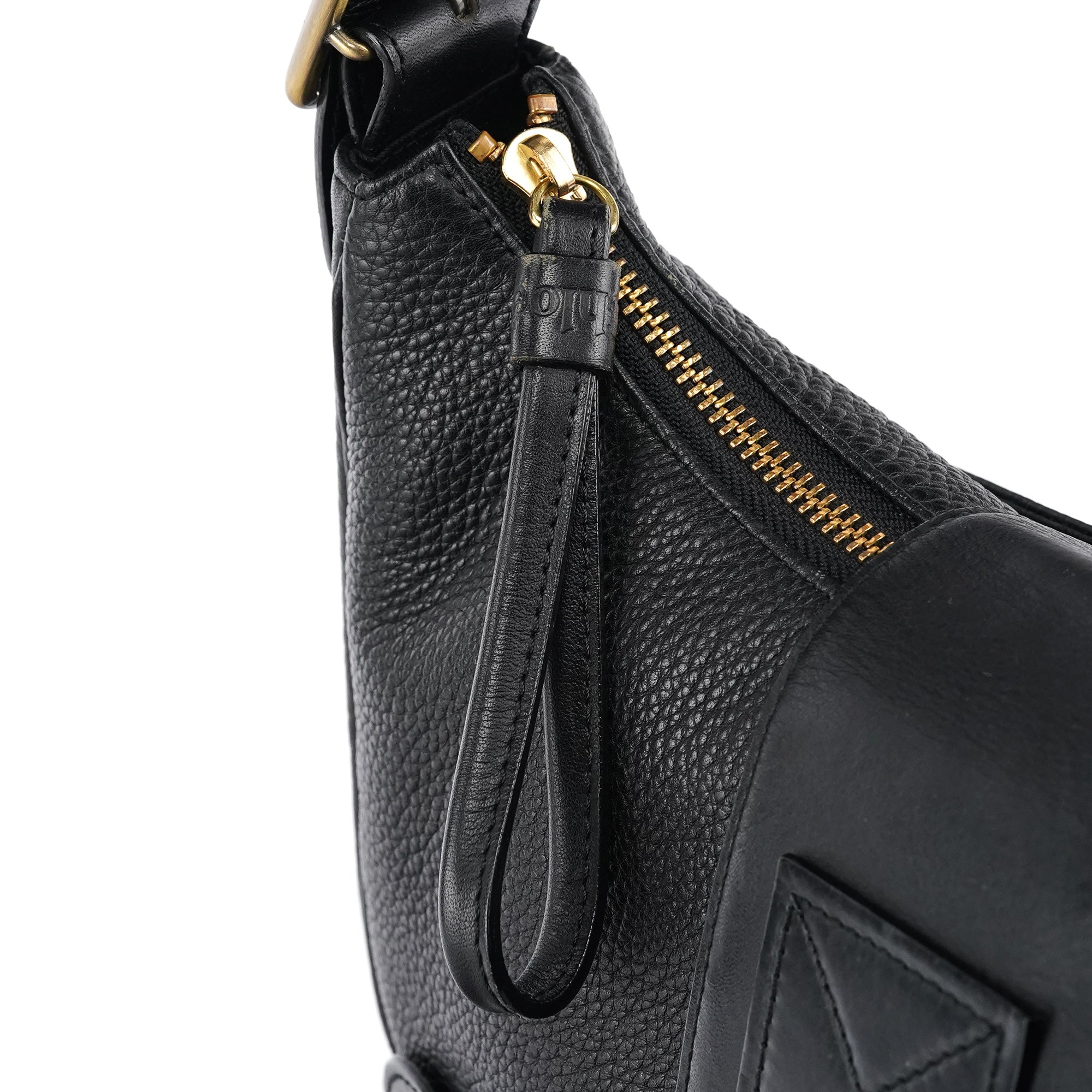 Black Leather C Shoulder Bag