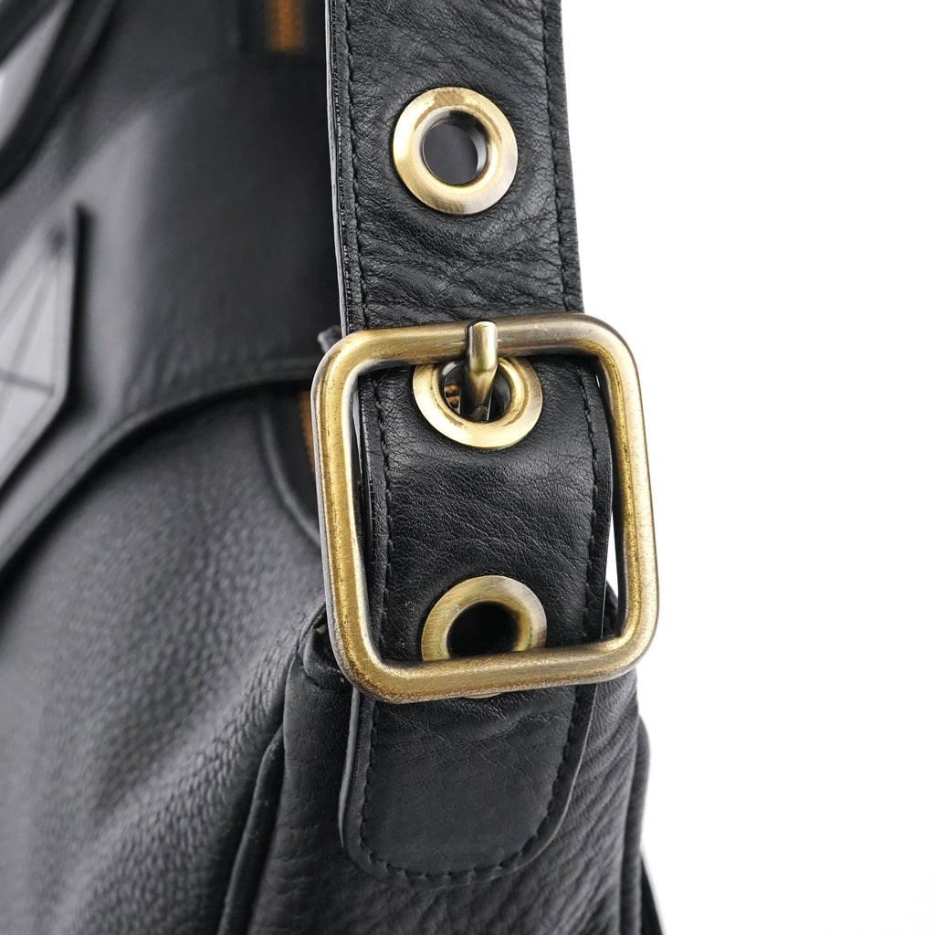Black Leather C Shoulder Bag