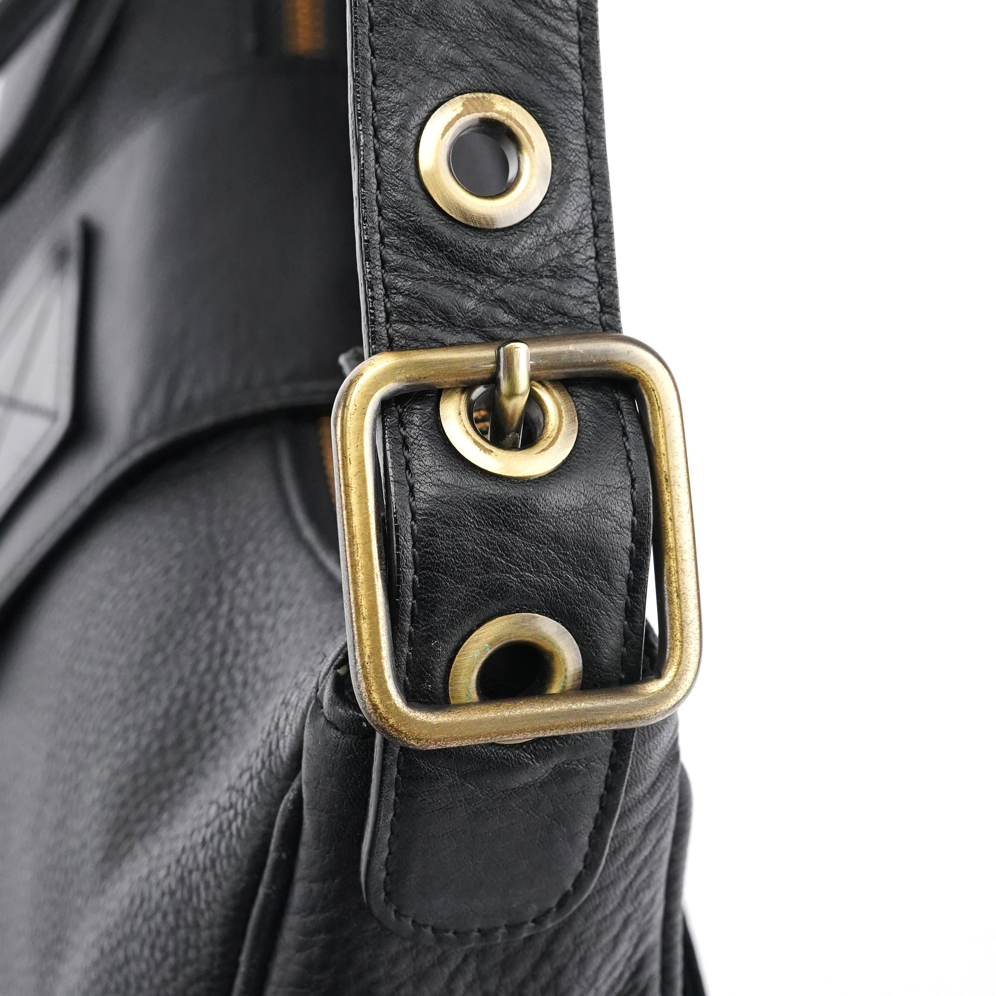 Black Leather C Shoulder Bag
