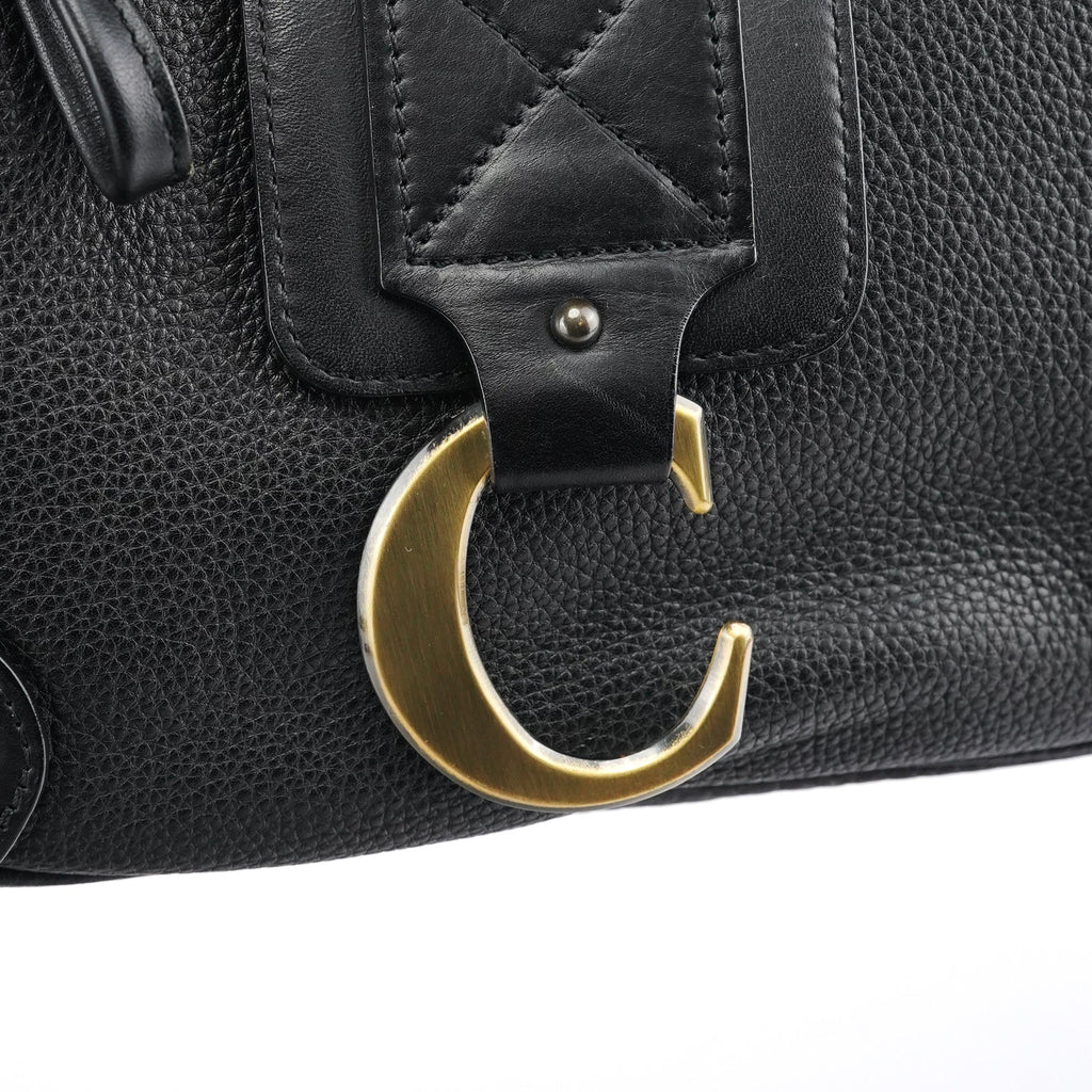 Black Leather C Shoulder Bag
