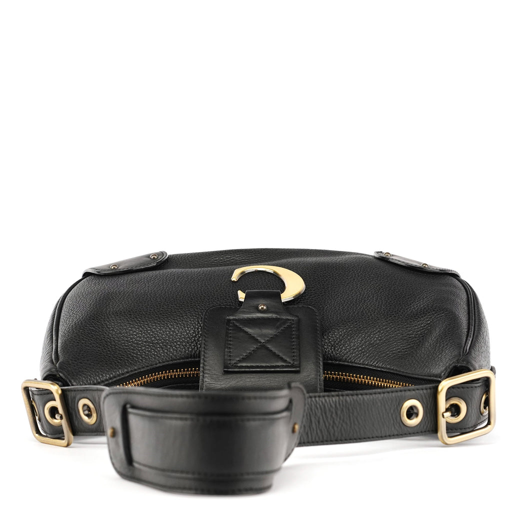 Black Leather C Shoulder Bag