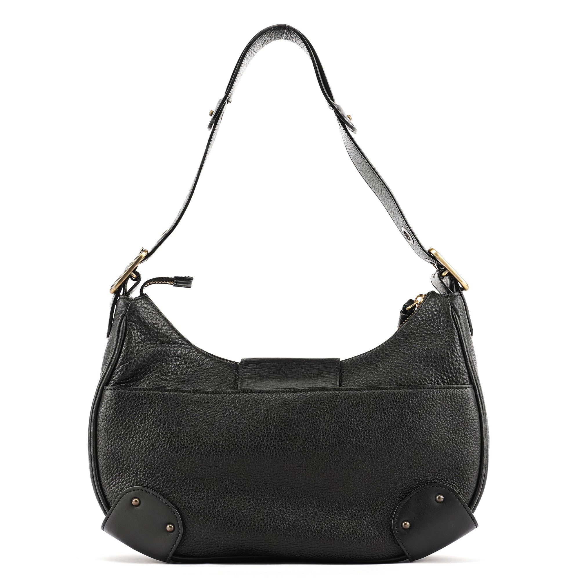 Black Leather C Shoulder Bag