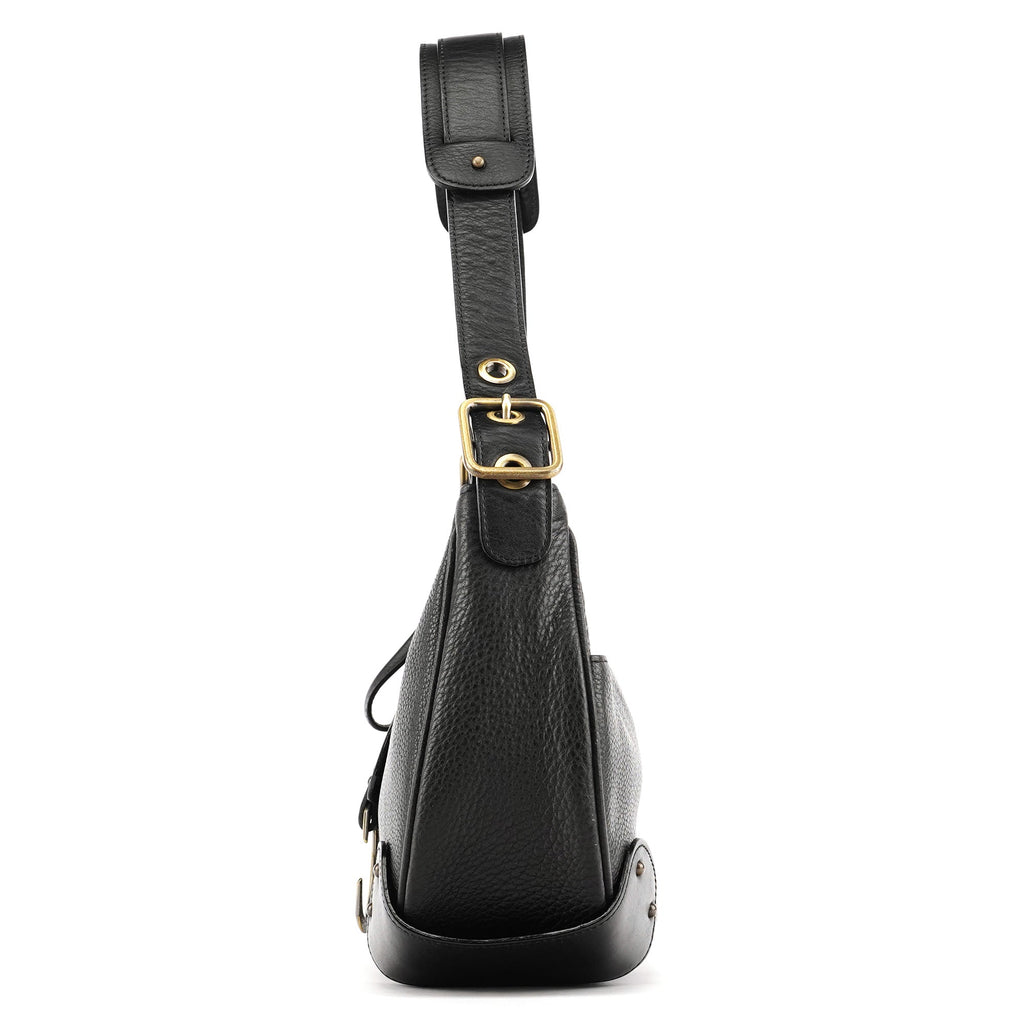 Black Leather C Shoulder Bag