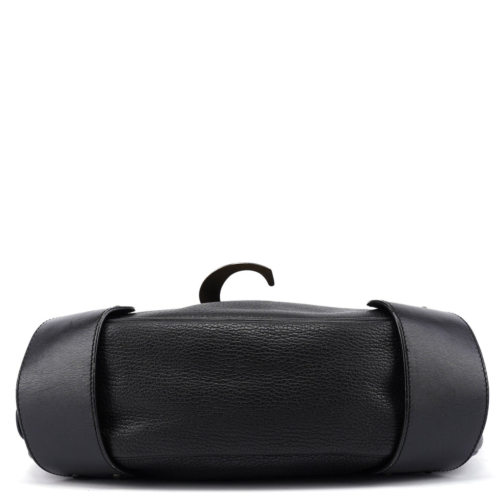 Black Leather C Shoulder Bag