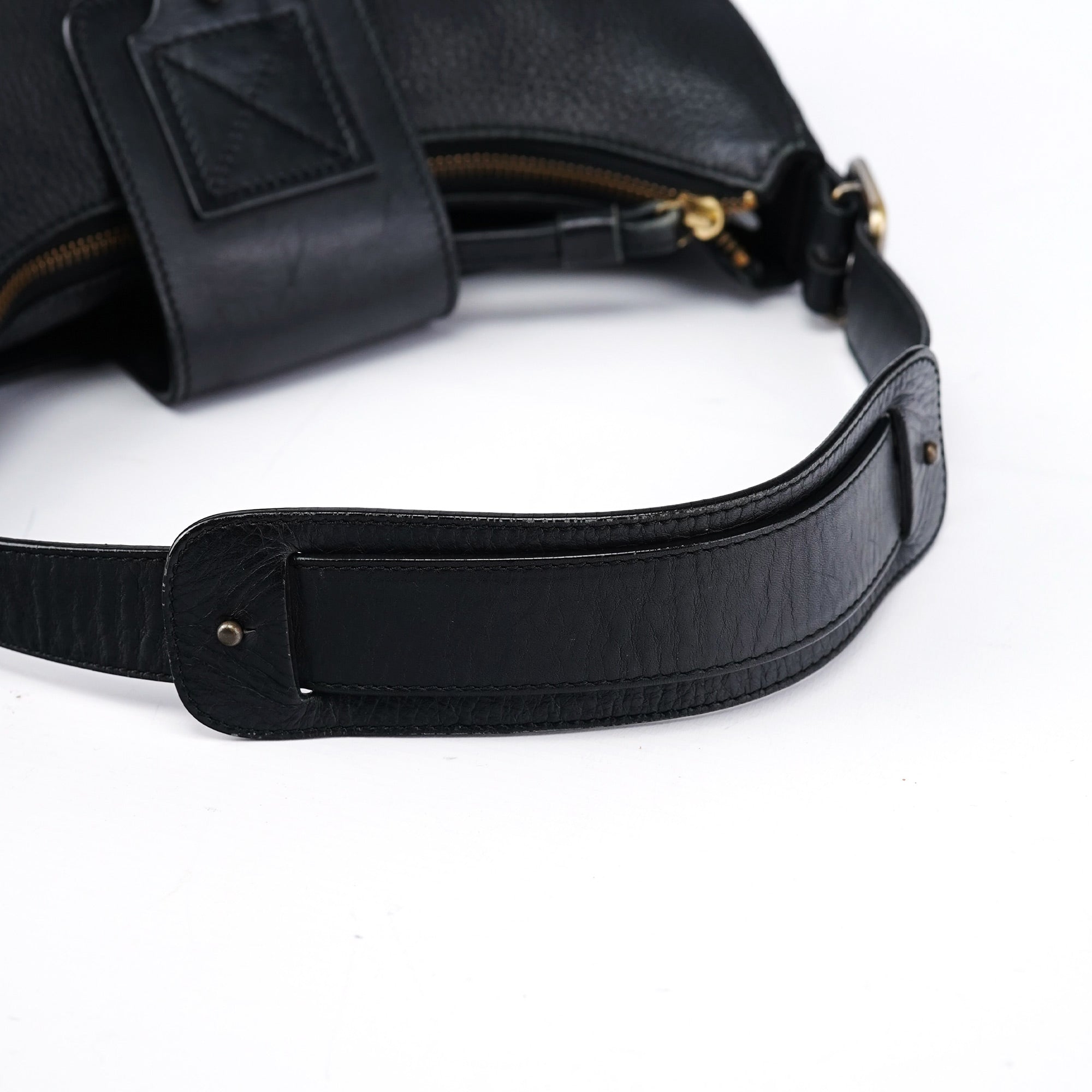 Black Leather C Shoulder Bag