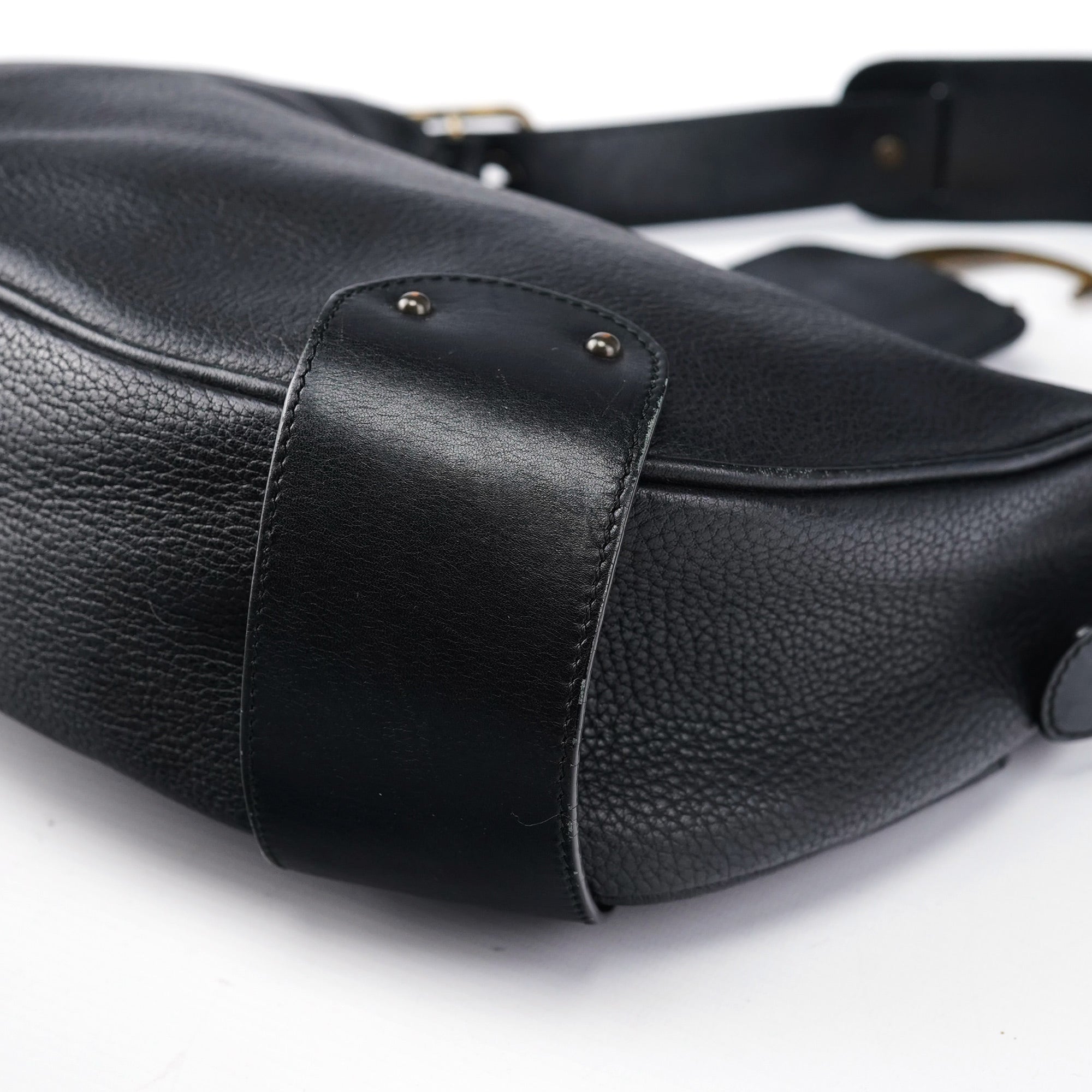 Black Leather C Shoulder Bag