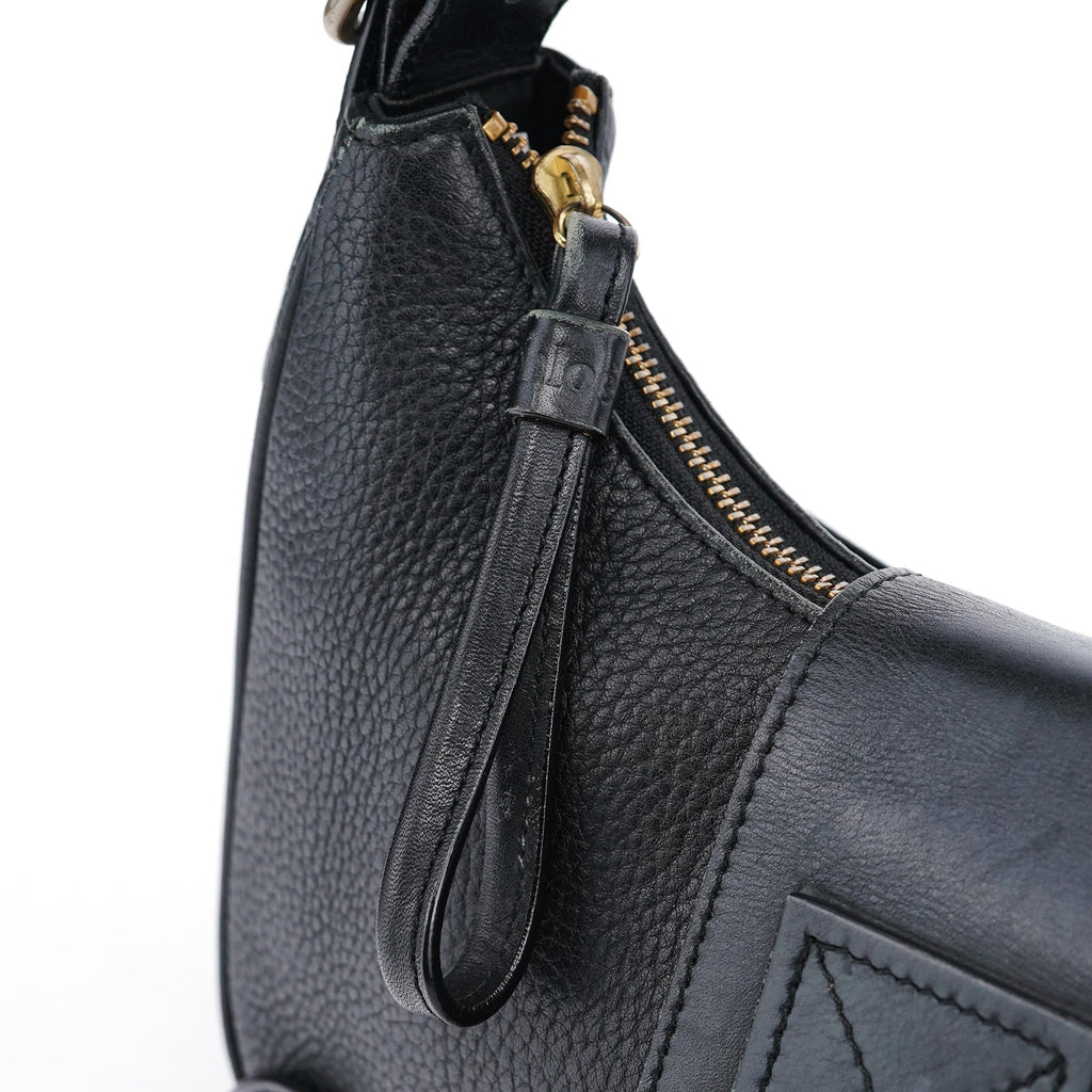 Black Leather C Shoulder Bag