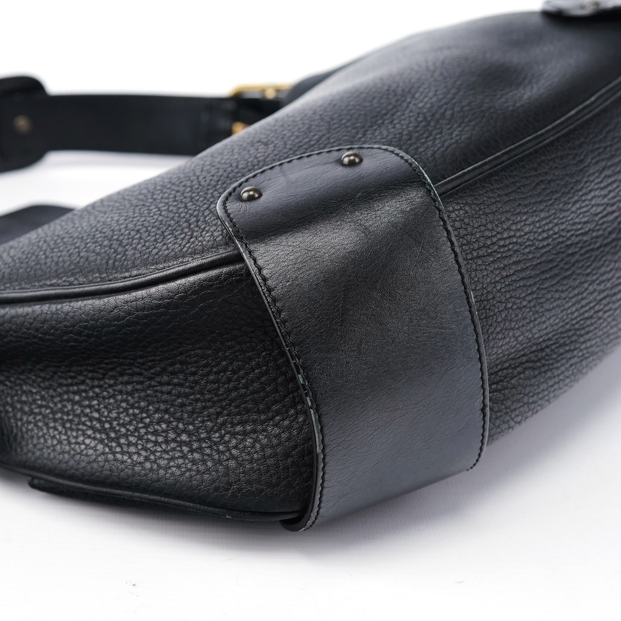 Black Leather C Shoulder Bag
