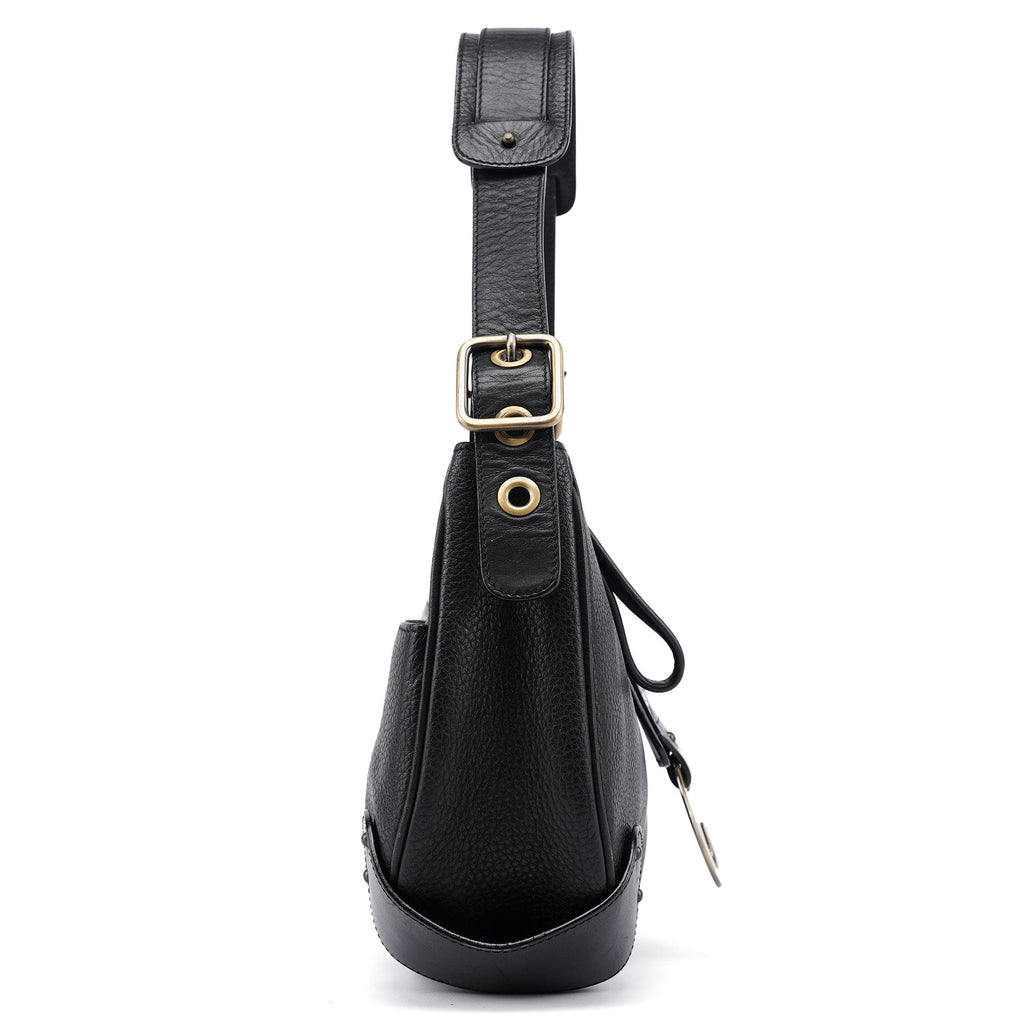 Black Leather C Shoulder Bag