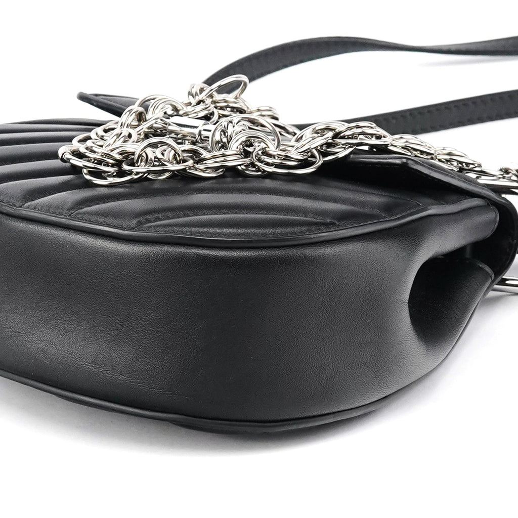 Black Leather Drew 2-Way Crossbody Bag