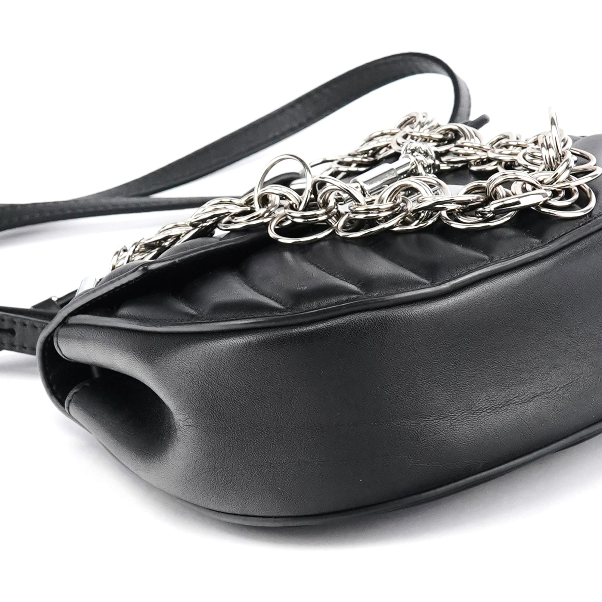 Black Leather Drew 2-Way Crossbody Bag