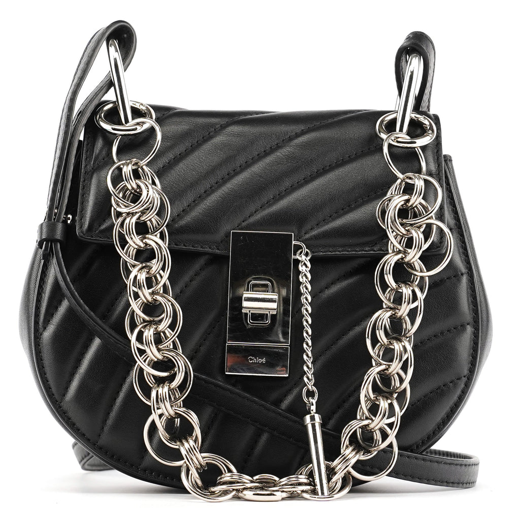 Black Leather Drew 2-Way Crossbody Bag