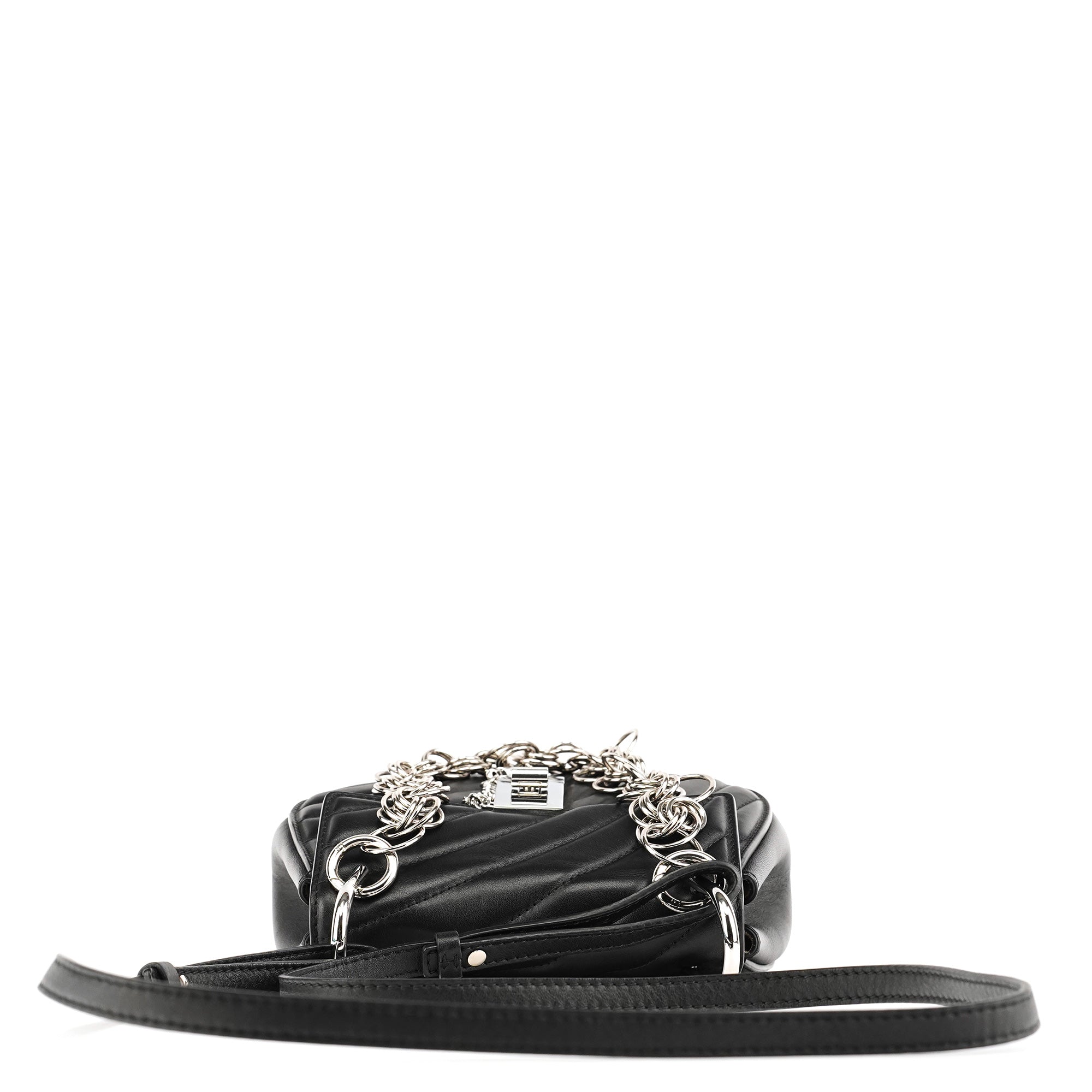 Black Leather Drew 2-Way Crossbody Bag