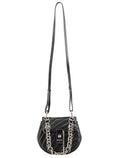 Black Leather Drew 2-Way Crossbody Bag
