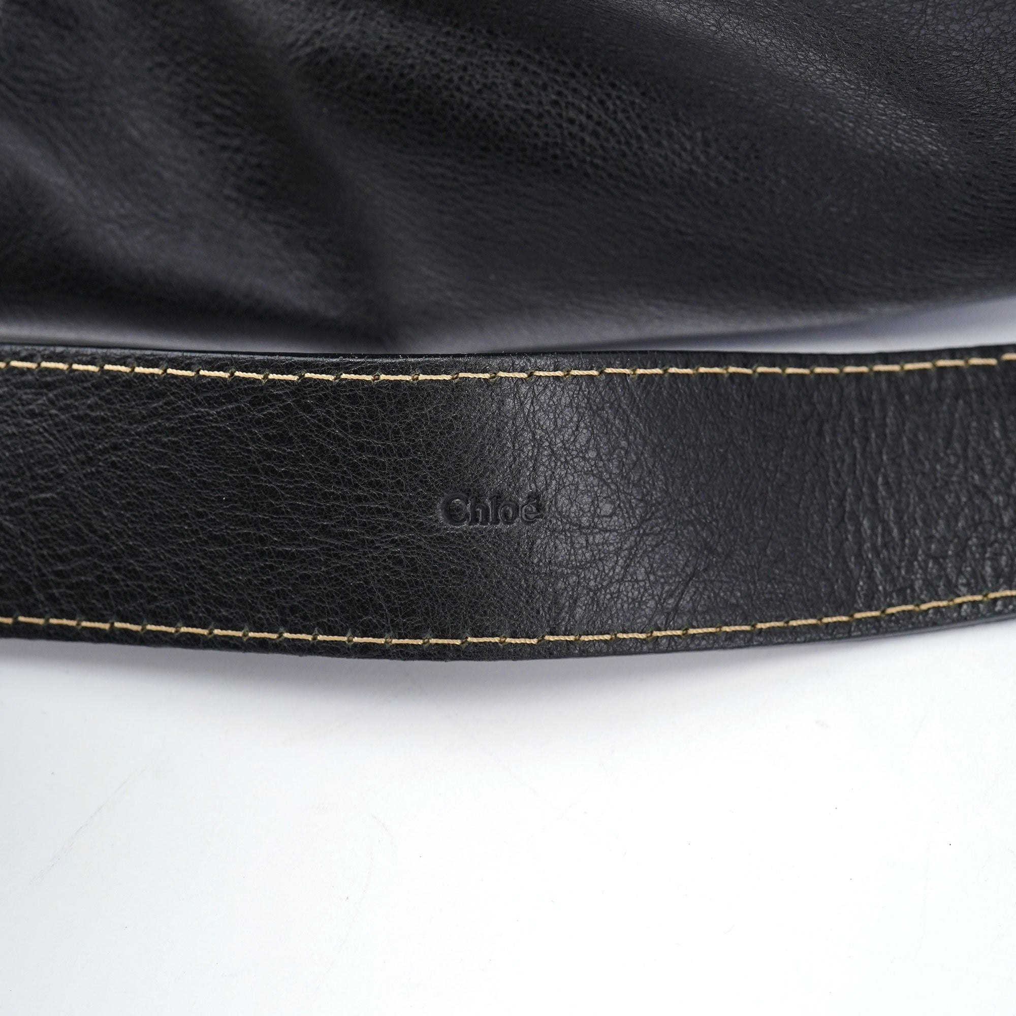 Black Leather Edith 2-Way Tote Bag