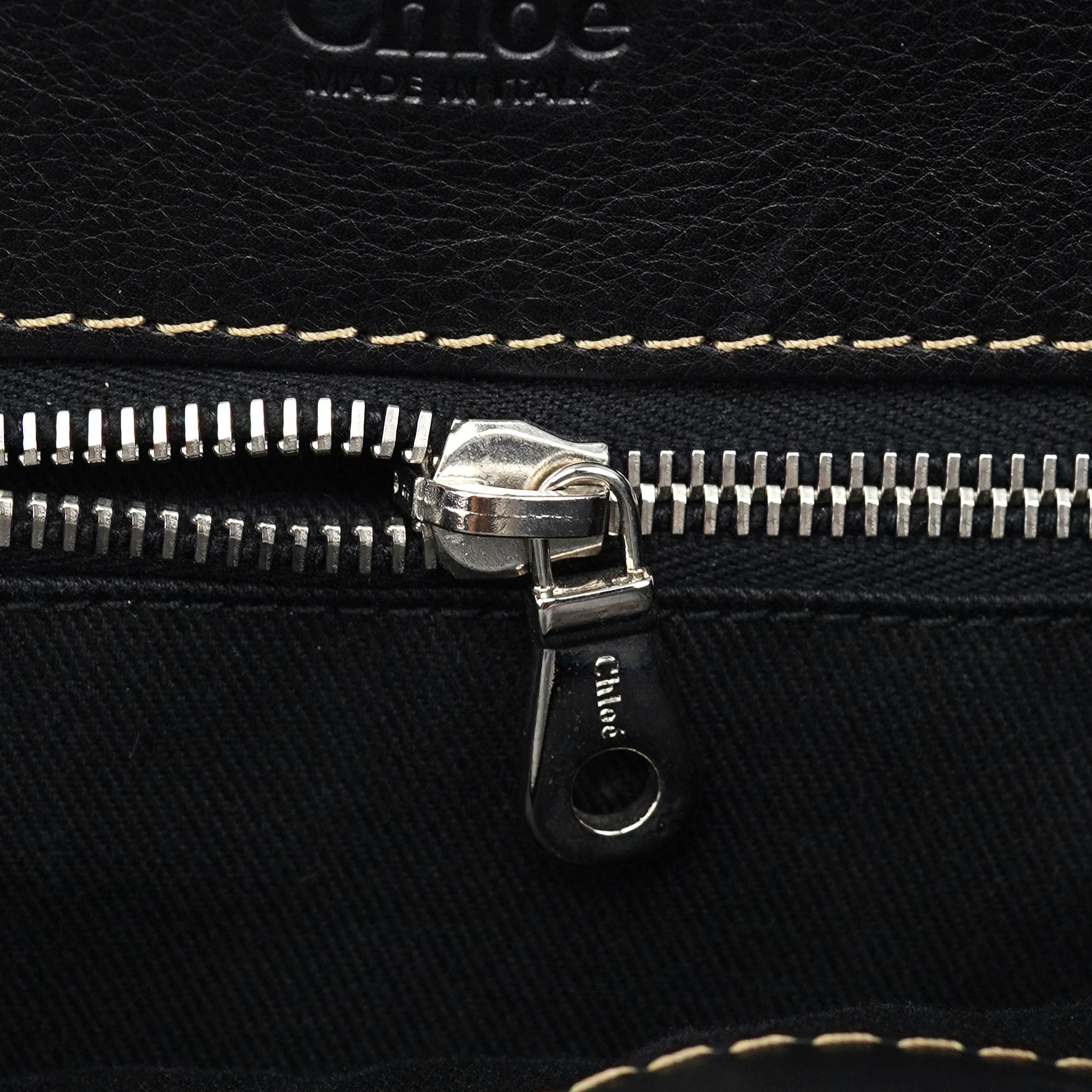 Black Leather Edith 2-Way Tote Bag