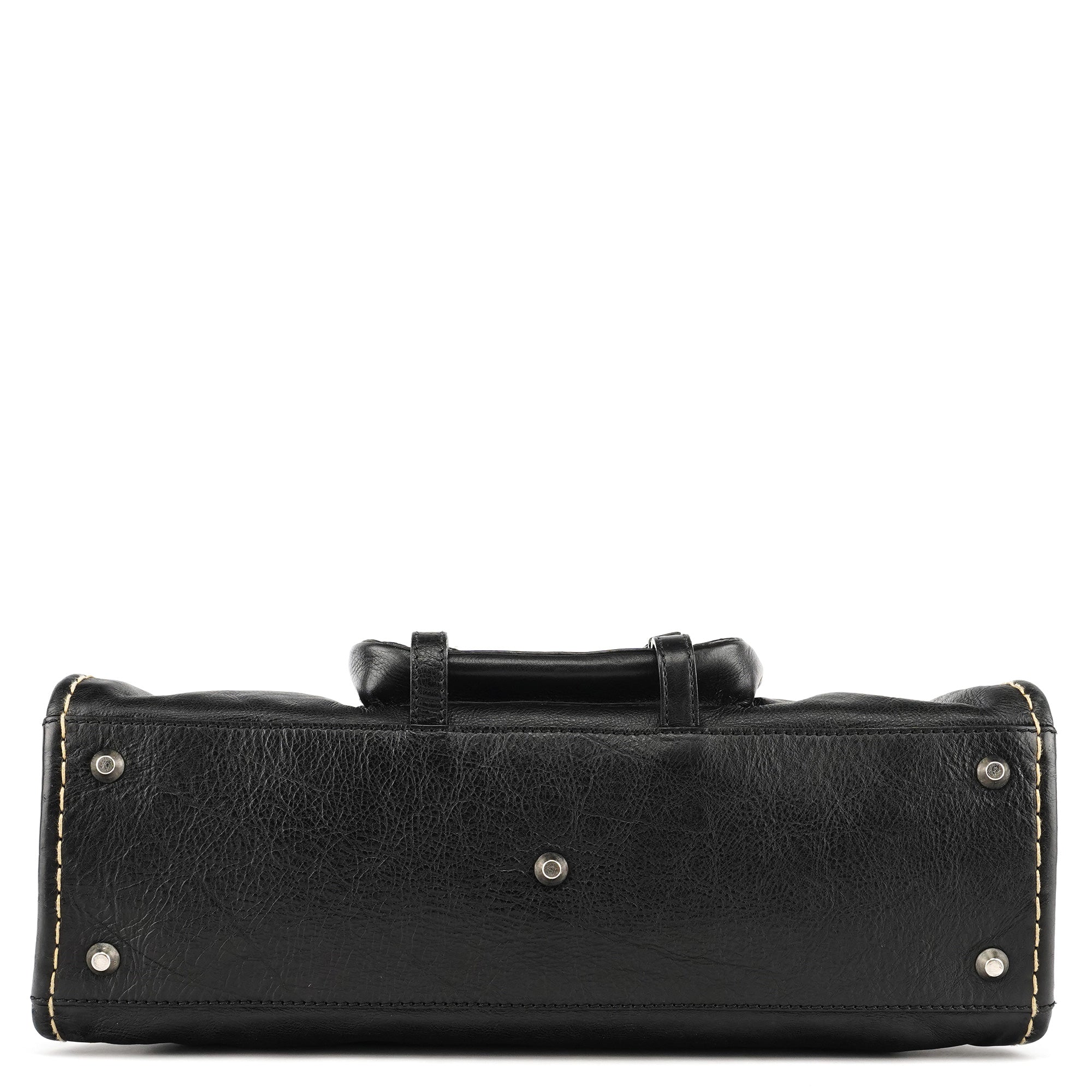 Black Leather Edith Tote Bag