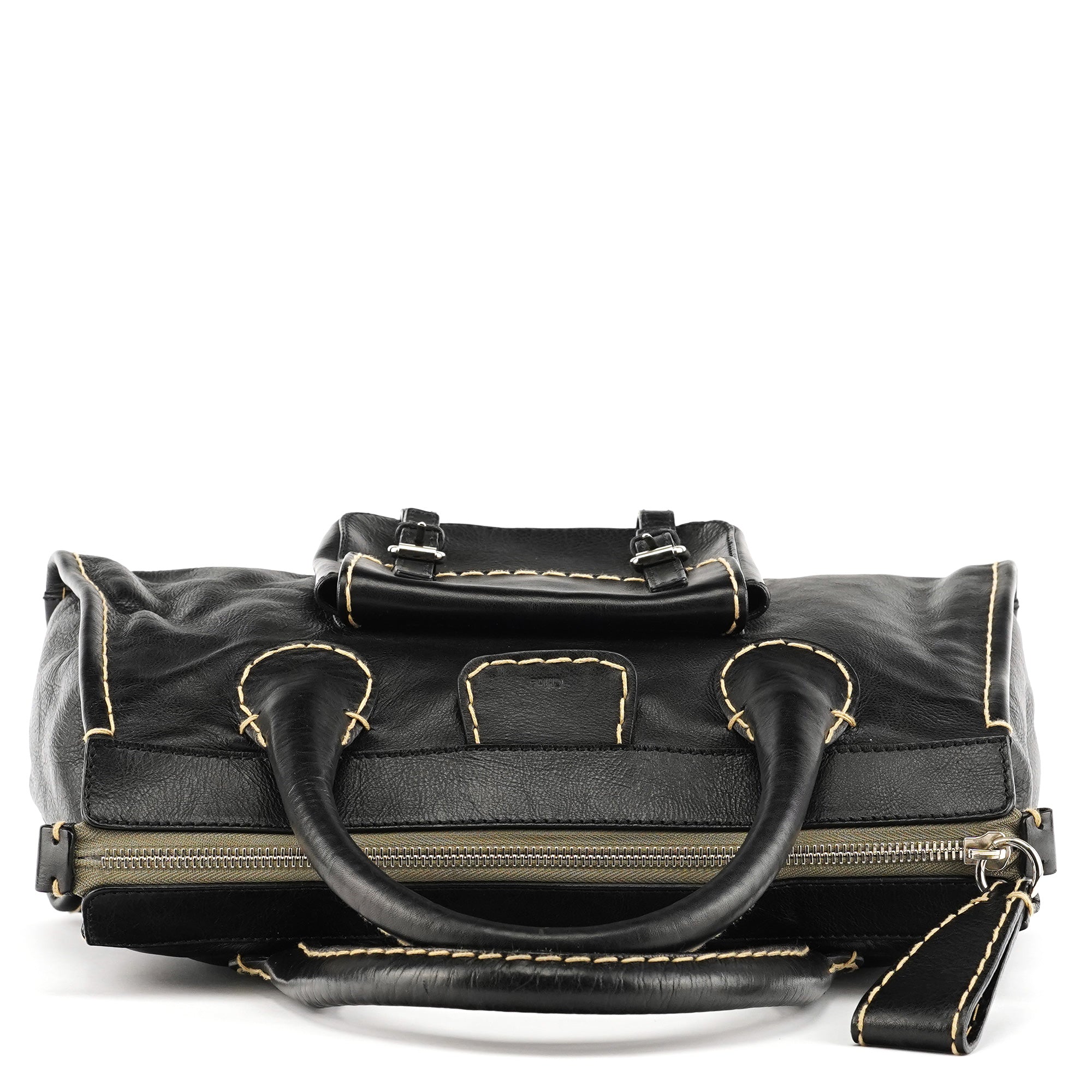 Black Leather Edith Tote Bag