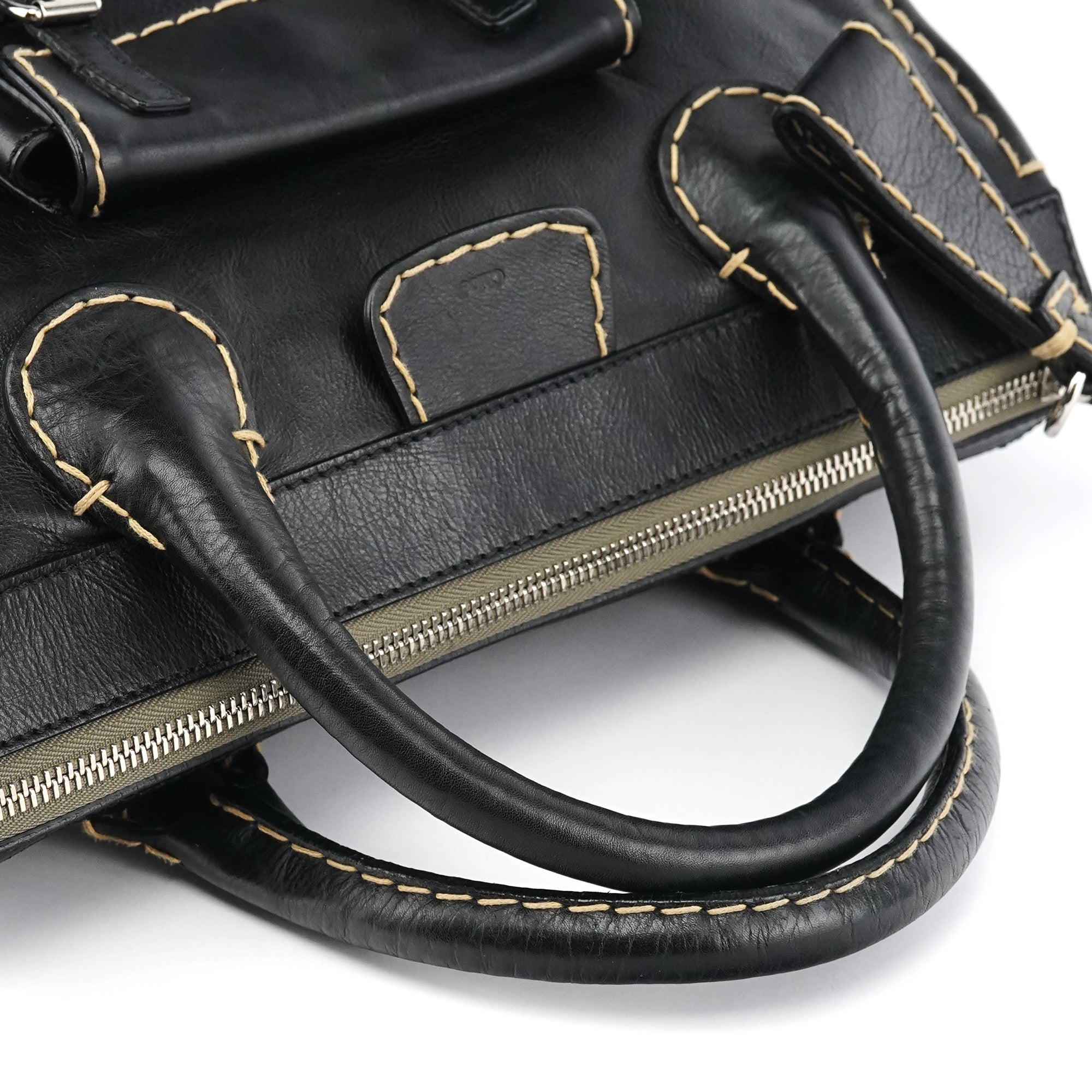 Black Leather Edith Tote Bag