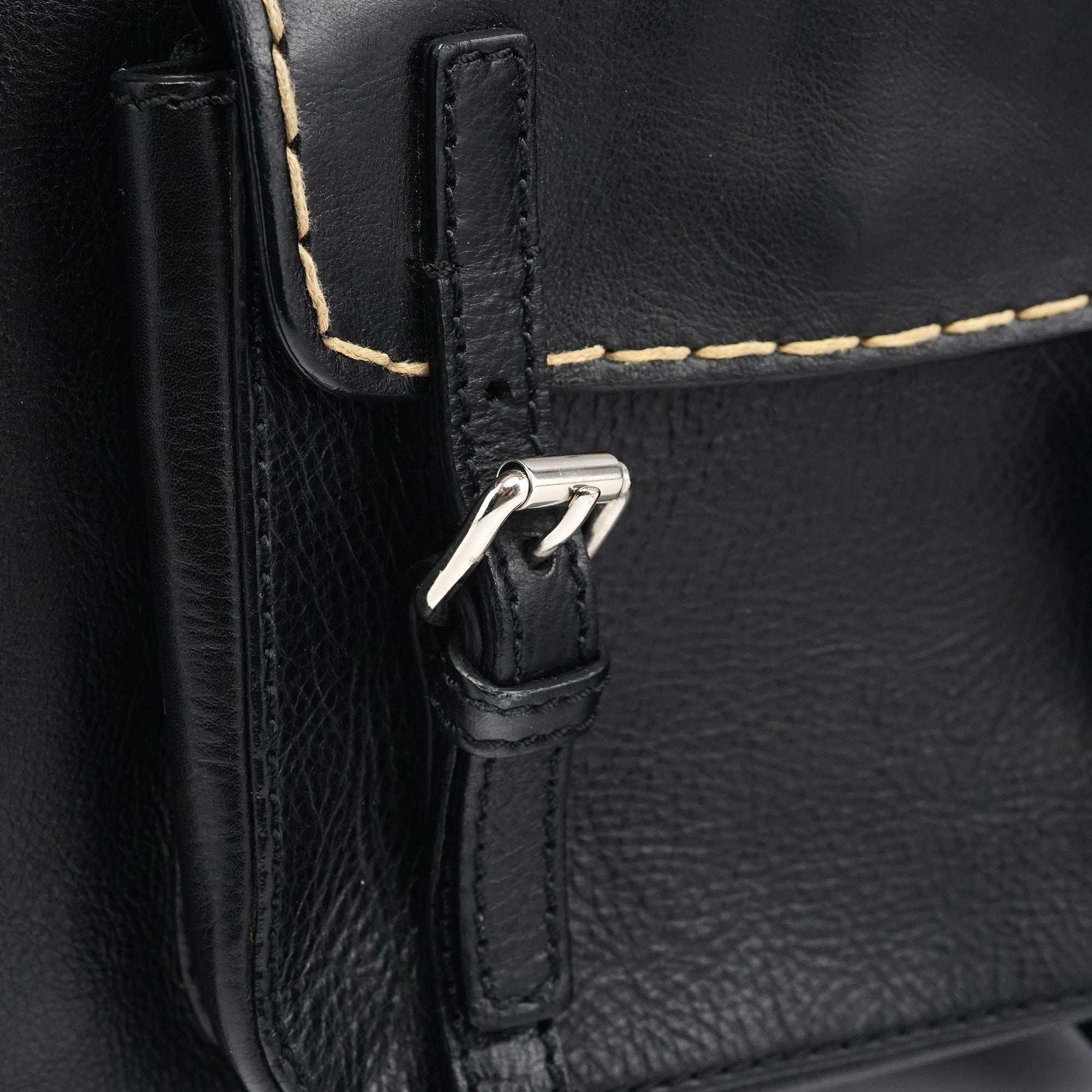 Black Leather Edith Tote Bag