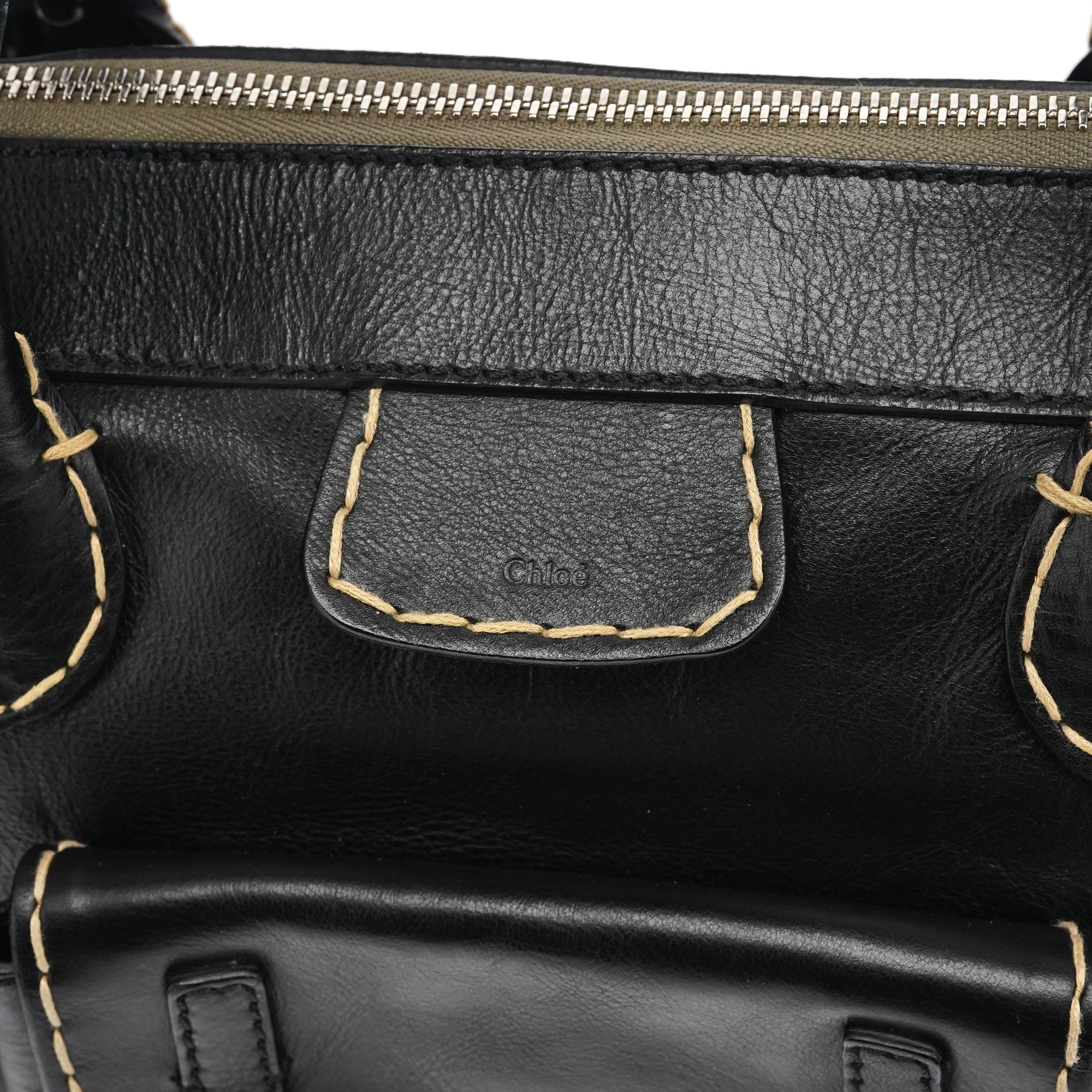 Black Leather Edith Tote Bag