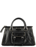 Black Leather Edith Tote Bag
