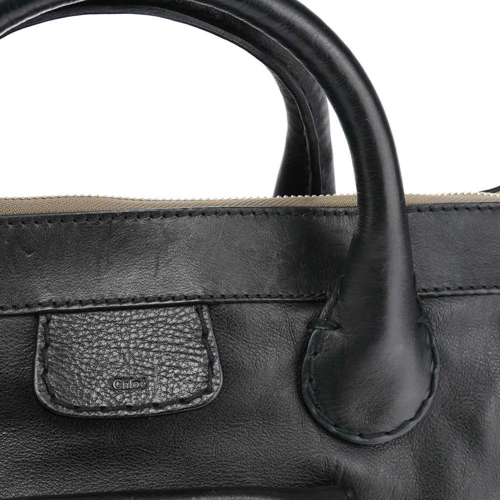 Black Leather Edith Tote Bag