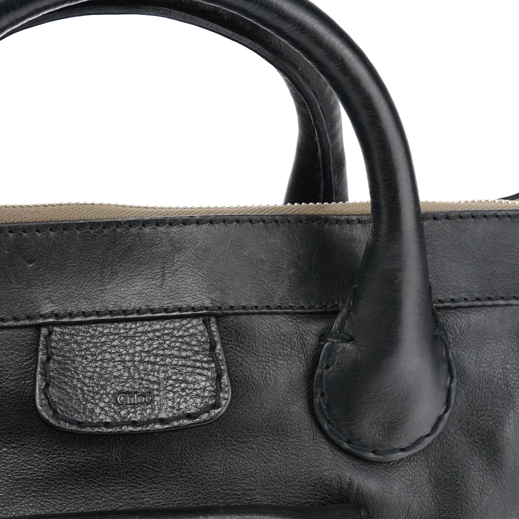 Black Leather Edith Tote Bag