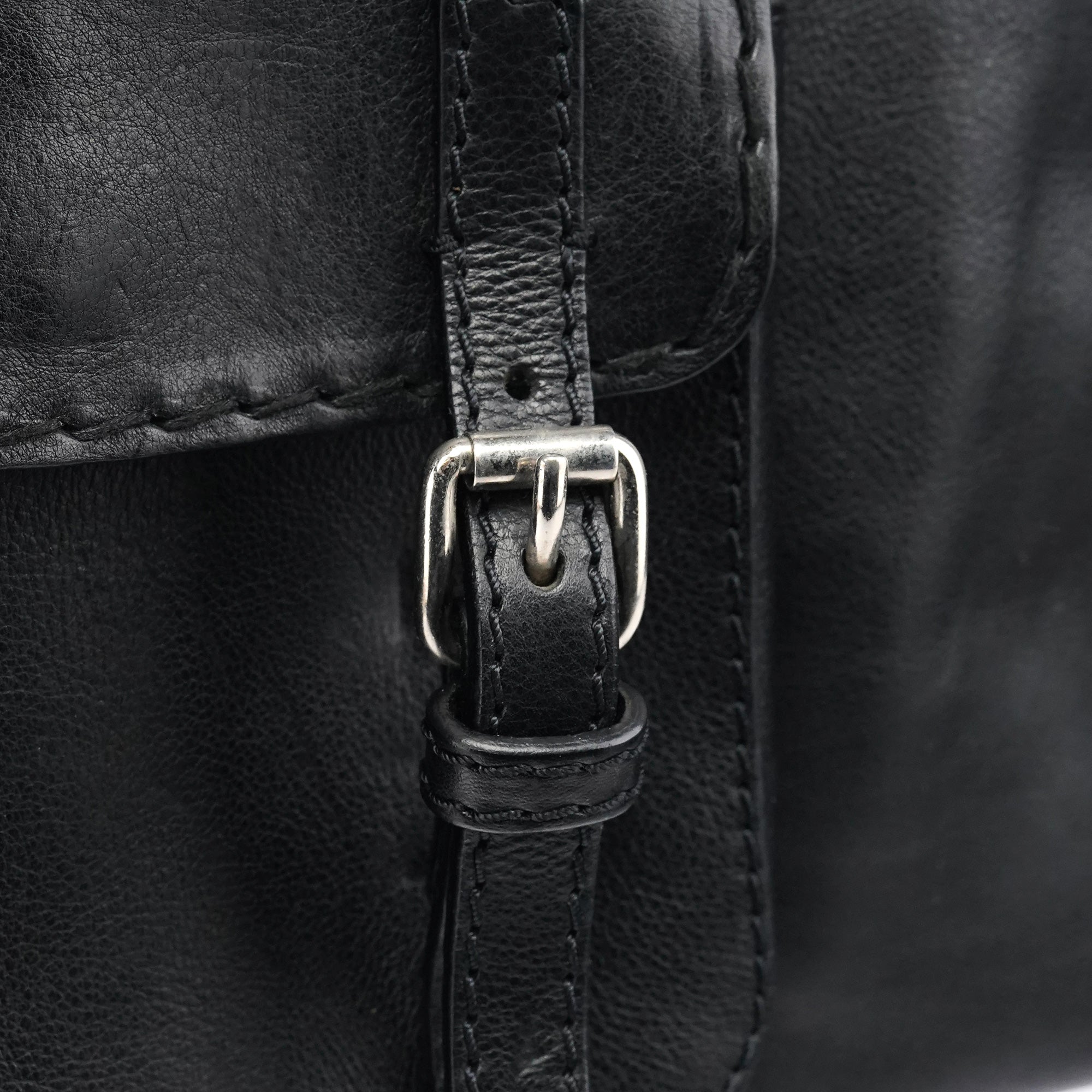 Black Leather Edith Tote Bag