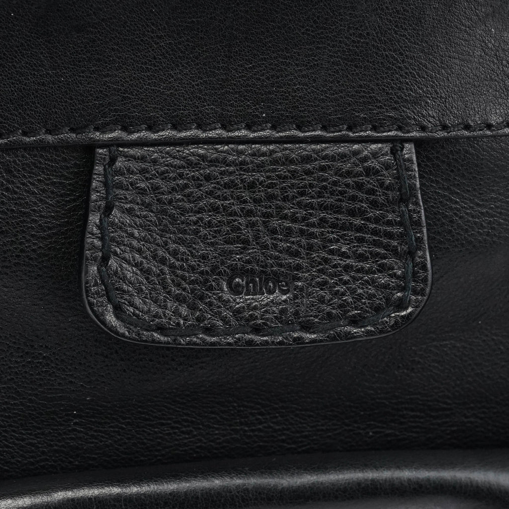 Black Leather Edith Tote Bag