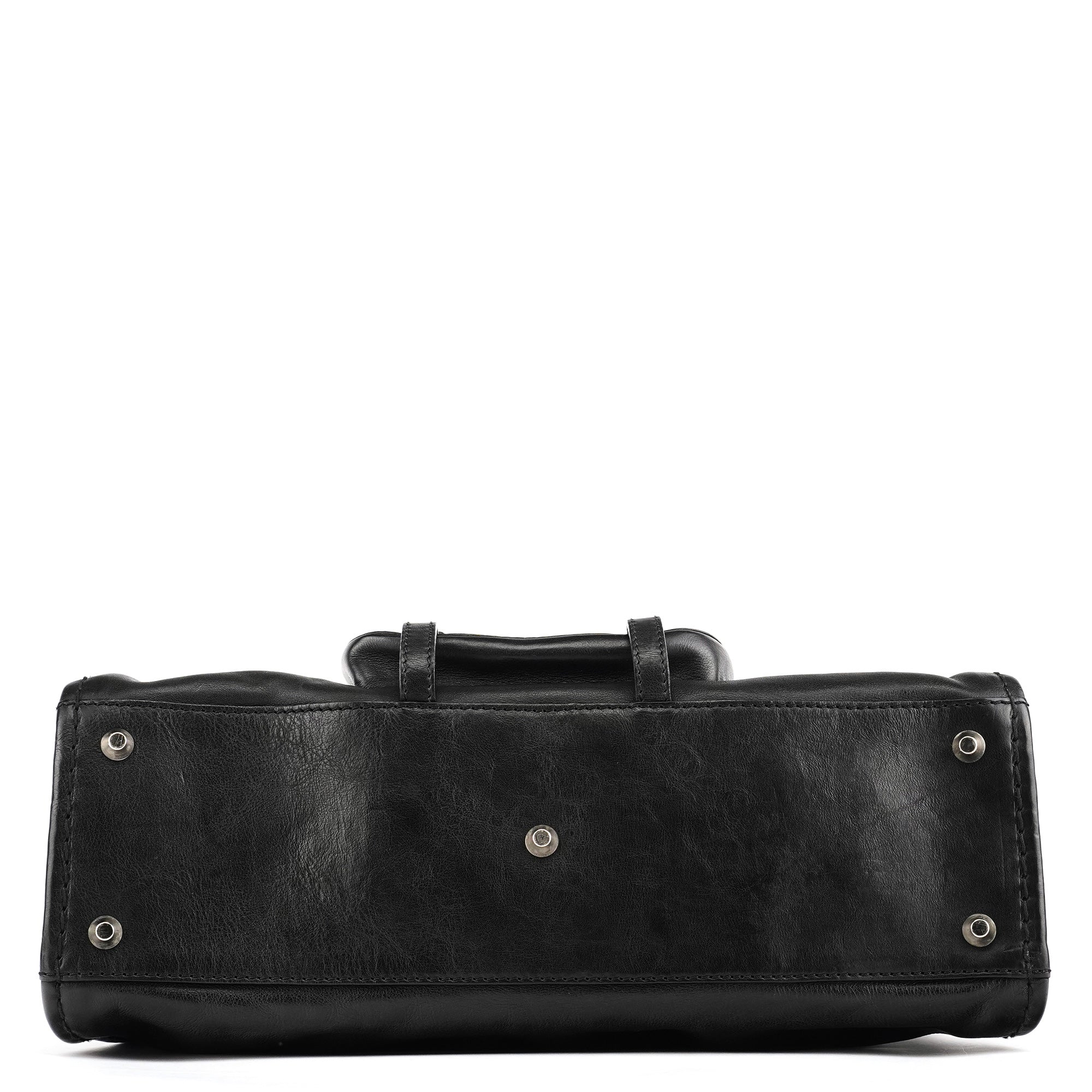 Black Leather Edith Tote Bag