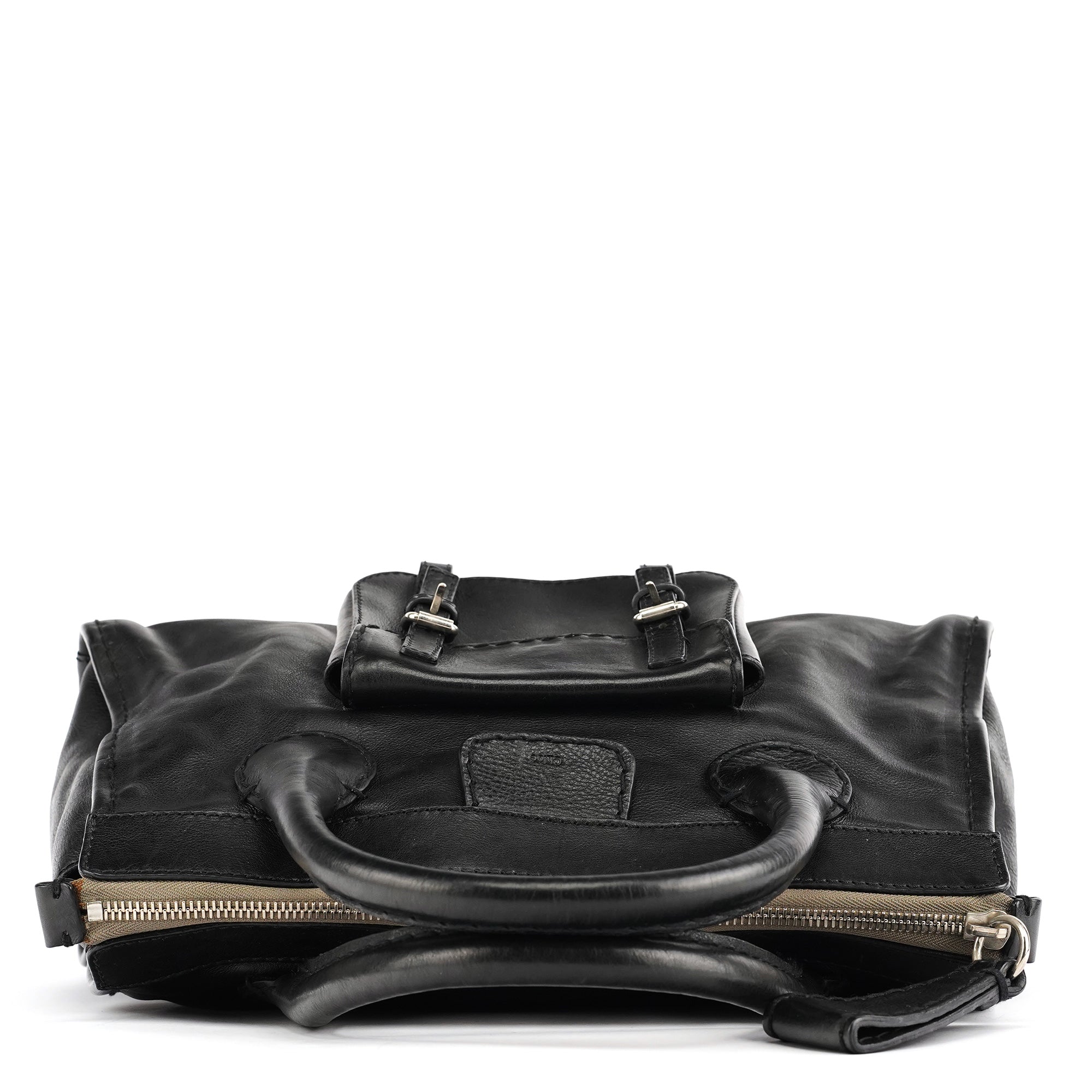 Black Leather Edith Tote Bag