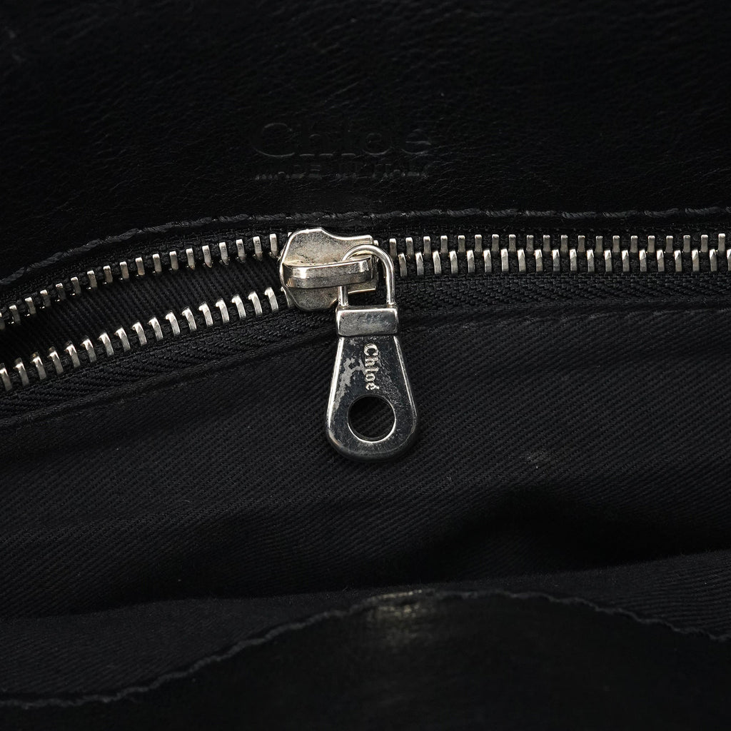 Black Leather Edith Tote Bag