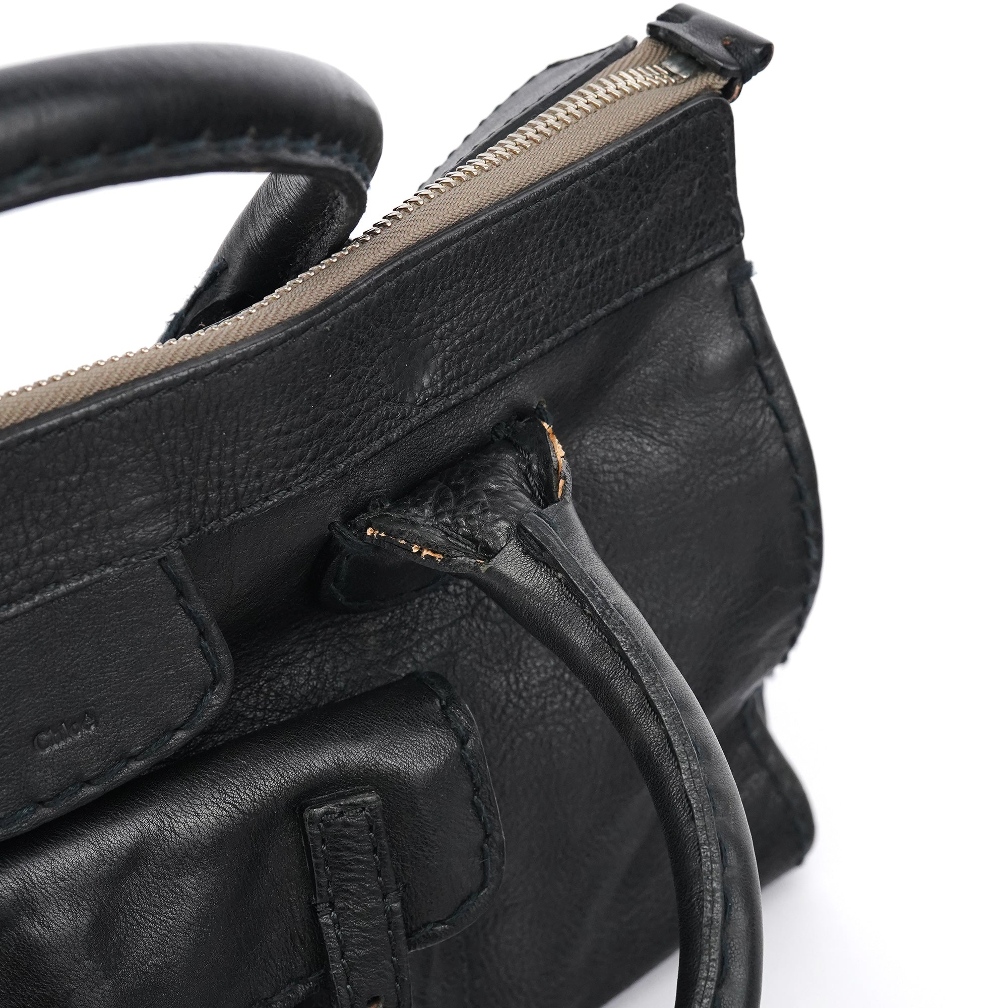 Black Leather Edith Tote Bag