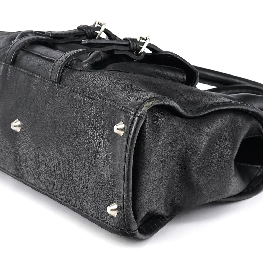 Black Leather Edith Tote Bag