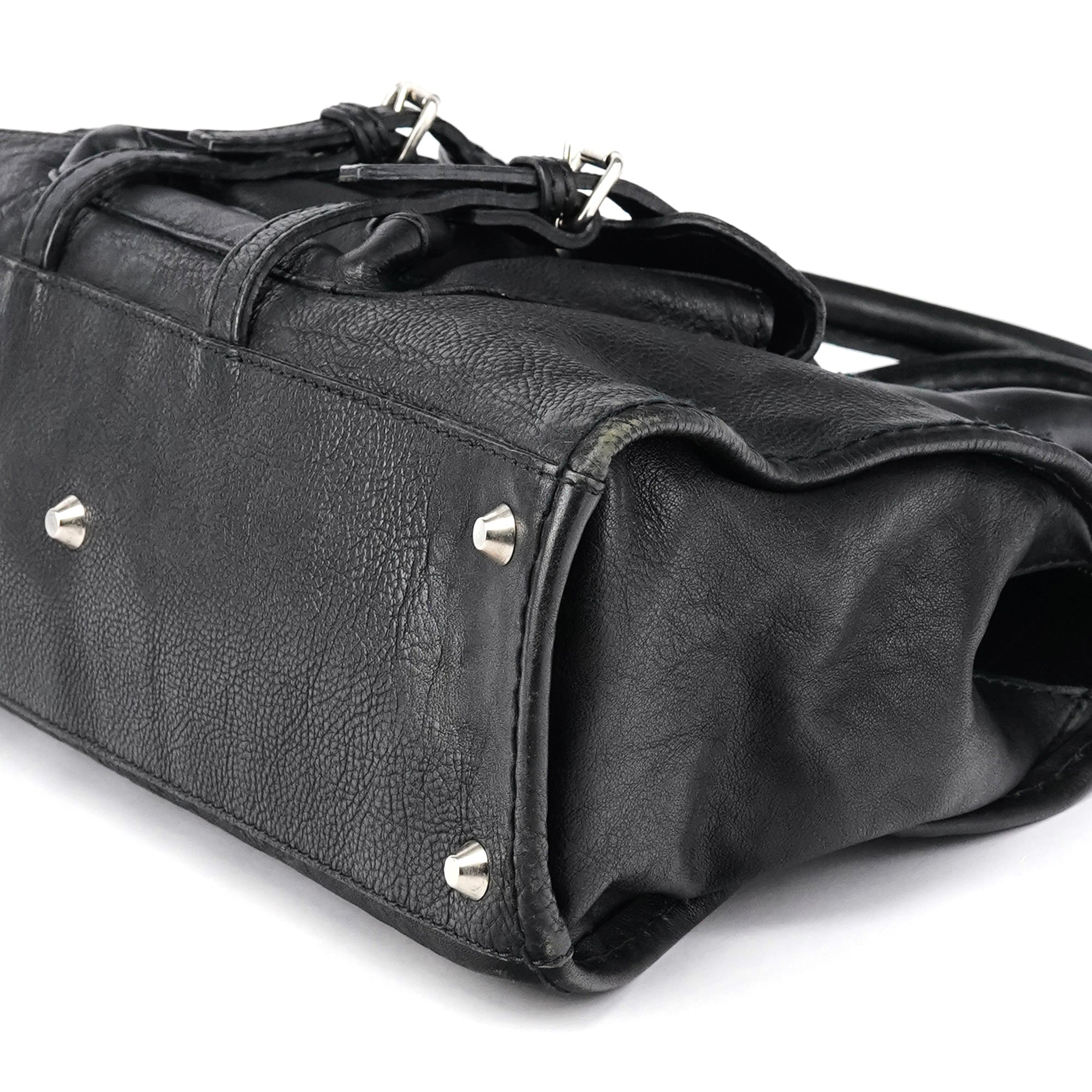 Black Leather Edith Tote Bag