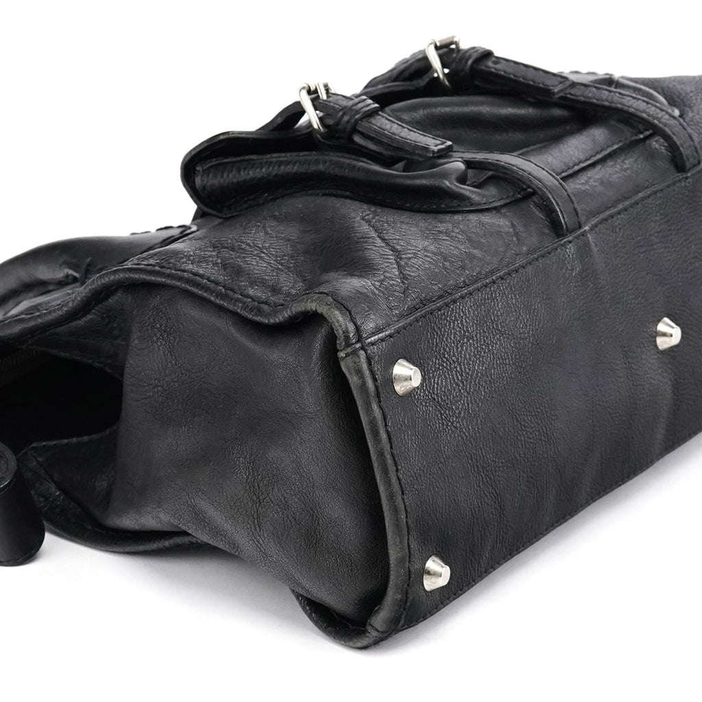Black Leather Edith Tote Bag