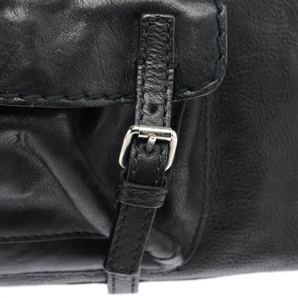 Black Leather Edith Tote Bag