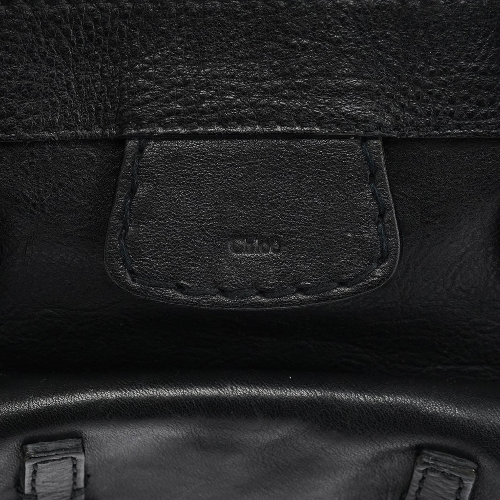 Black Leather Edith Tote Bag