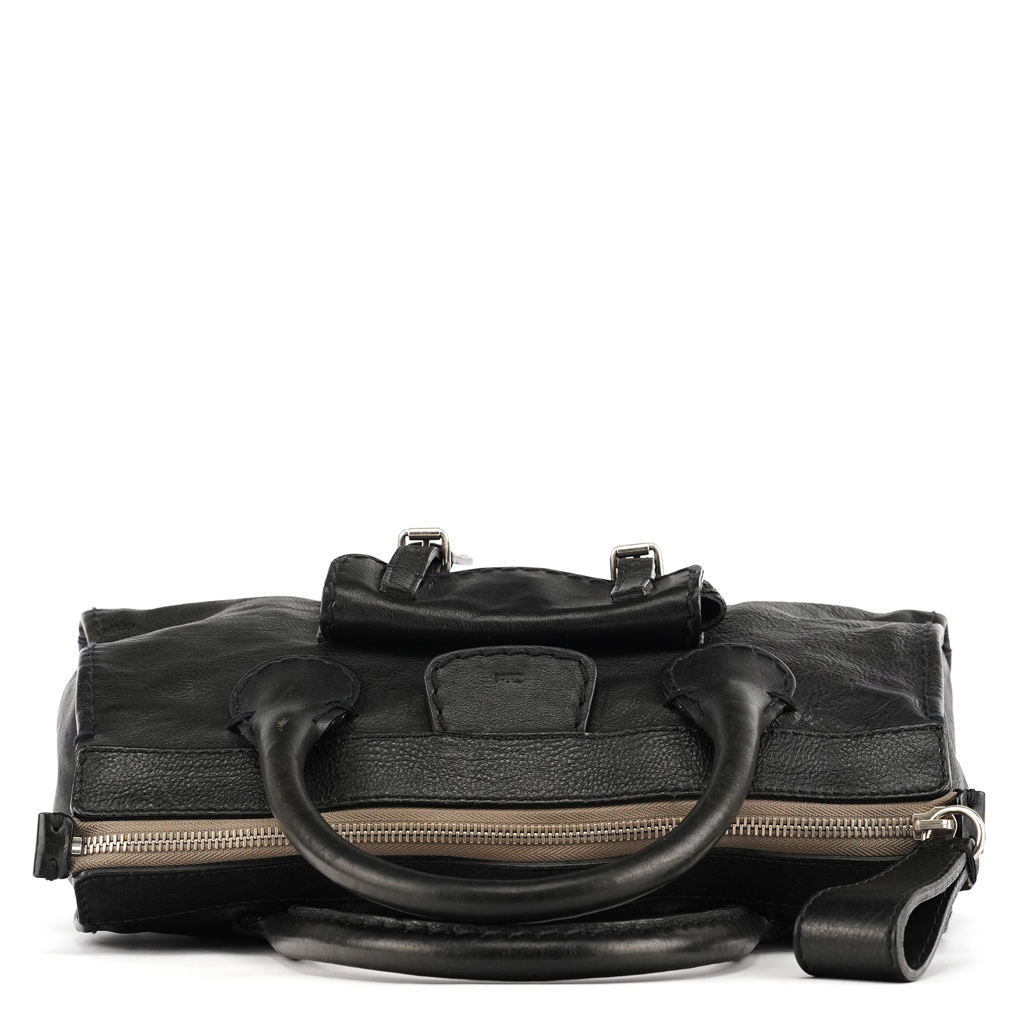 Black Leather Edith Tote Bag