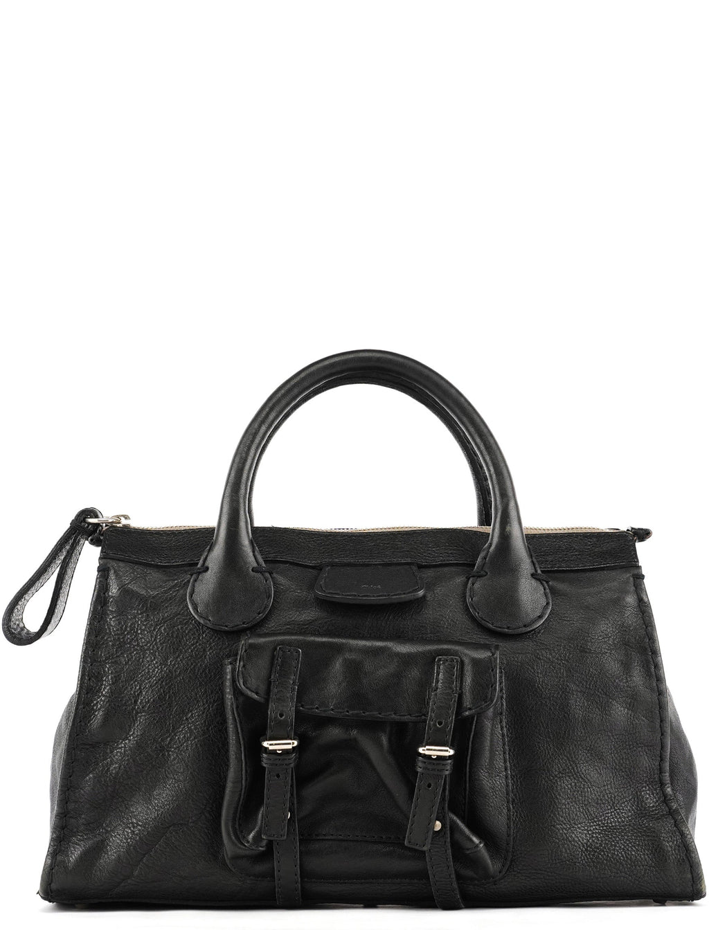 Black Leather Edith Tote Bag