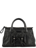 Black Leather Edith Tote Bag