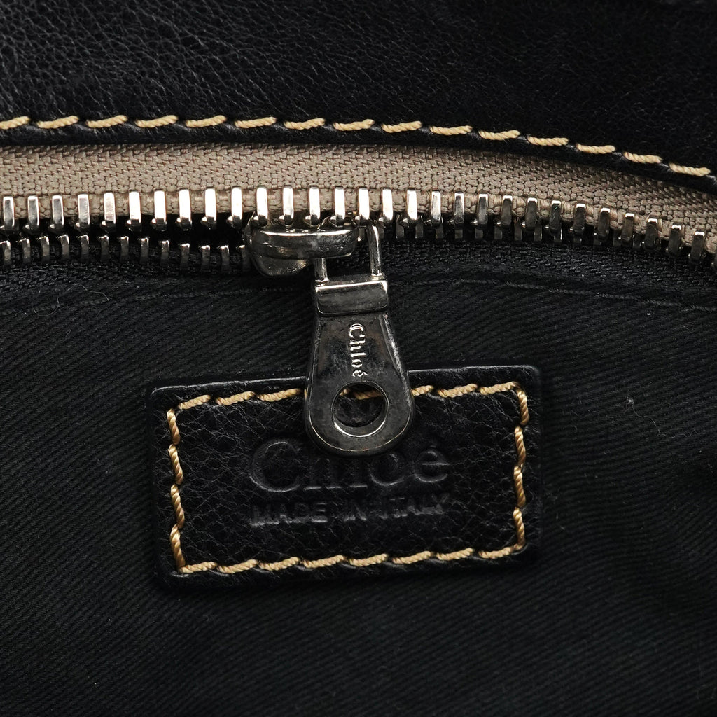 Black Leather Edith Tote Bag